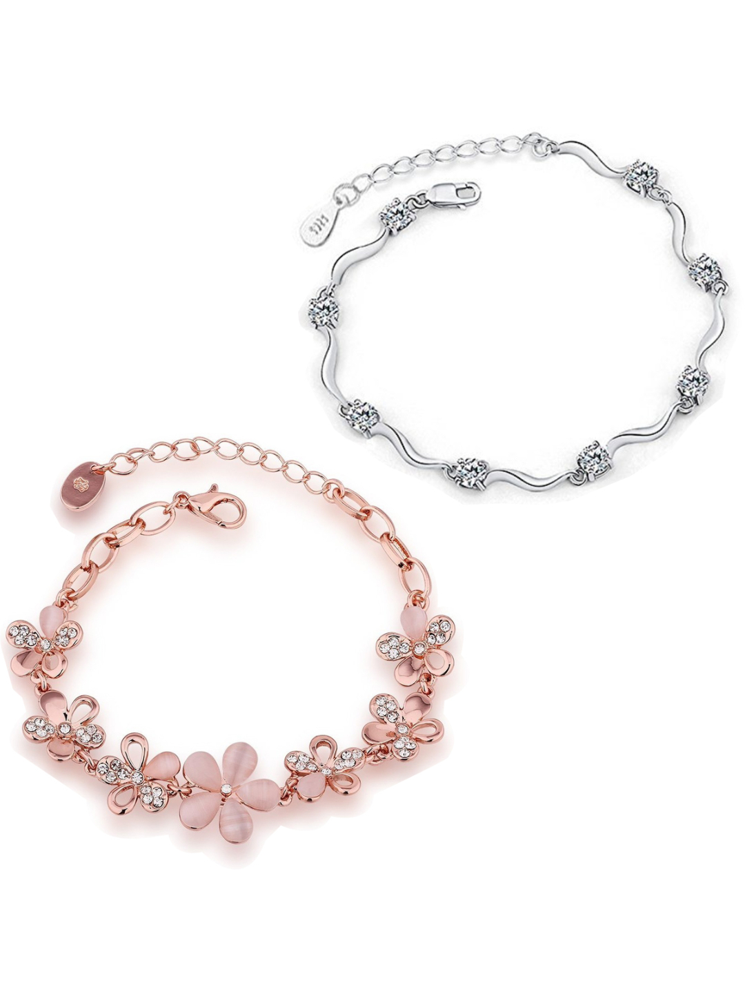 YouBella Jewellery Gold & Silver Plated Bracelet Combo for Girls and Women