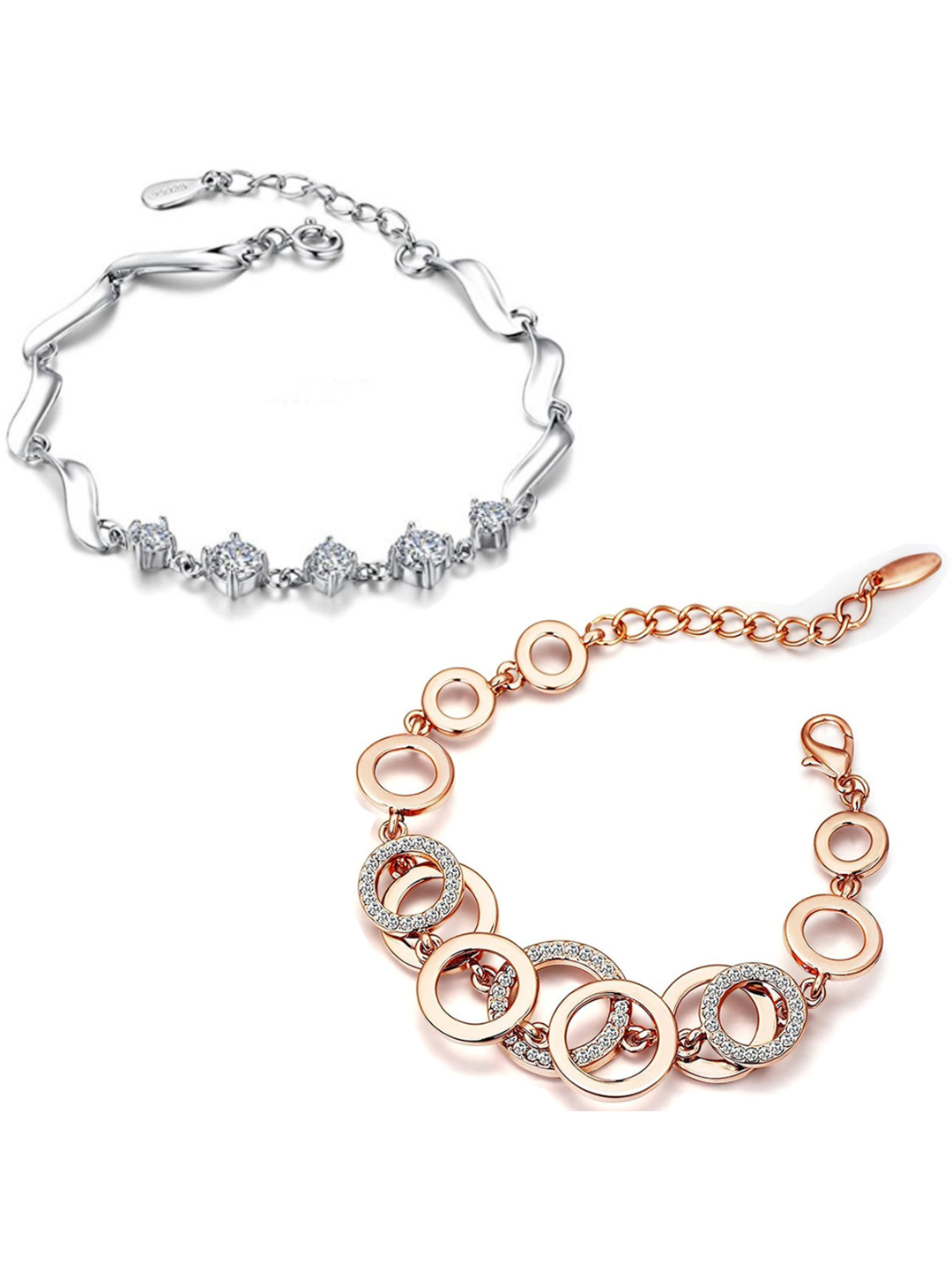 YouBella Jewellery Gold & Silver Plated Bracelet Combo for Girls and Women