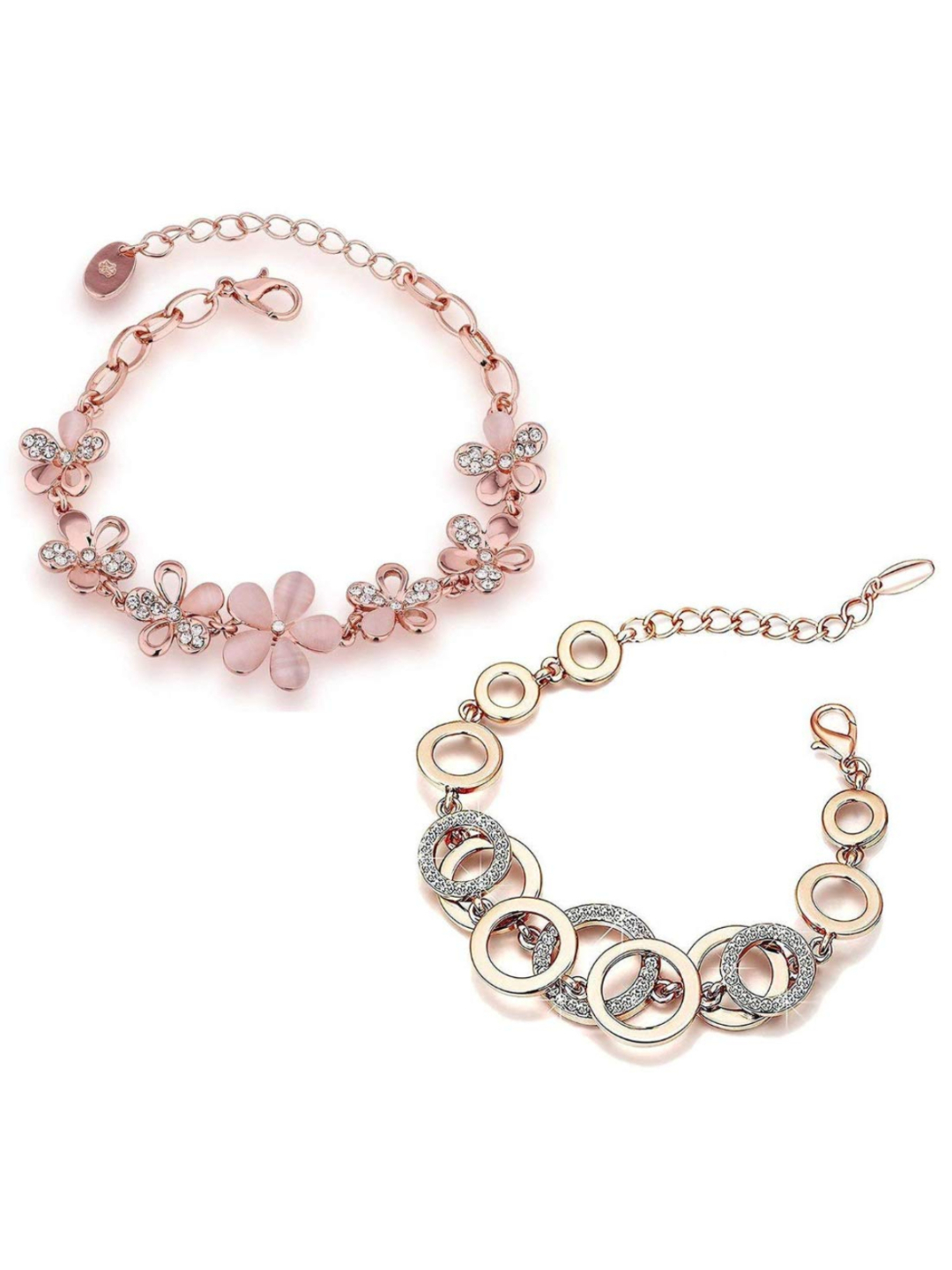 YouBella Jewellery RoseGold Plated Bracelet Combo for Girls and Women