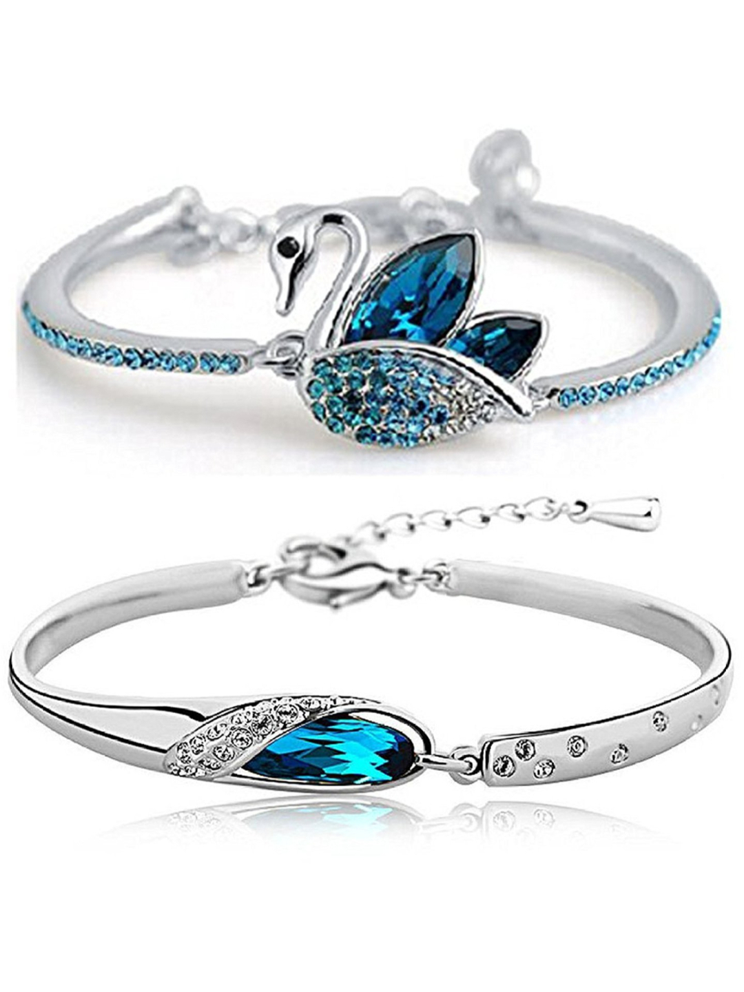 YouBella Jewellery Silver Plated Bracelet Combo for Girls and Women