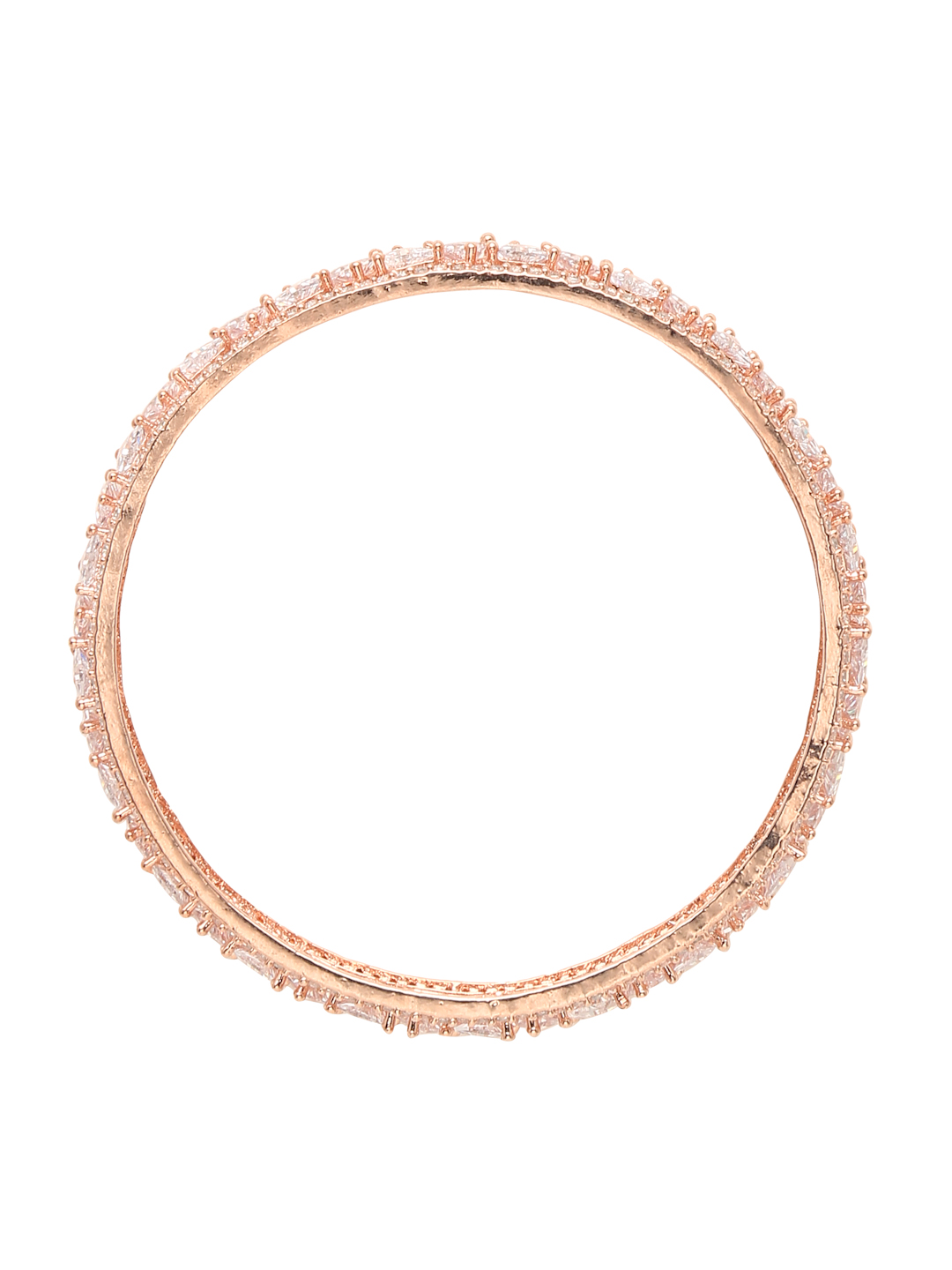 YouBella Jewellery Stylish Rose Gold Plated American Diamond Studded Bangles for Girls and Women