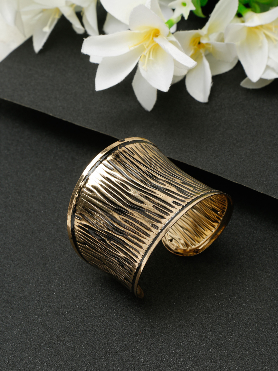 YouBella Jewellery Gold Plated Cuff Bracelet Bangle for Girls and Women (Style 1)