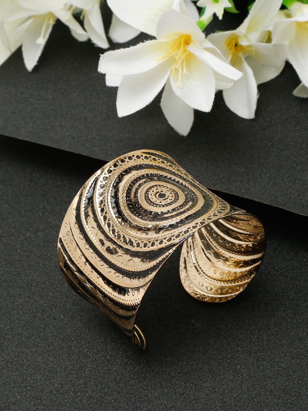 YouBella Jewellery Gold Plated Cuff Bracelet Bangle for Girls and Women (Style 5)
