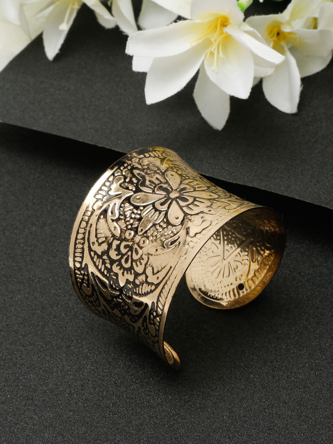 YouBella Jewellery Gold Plated Cuff Bracelet Bangle for Girls and Women (Style 6)