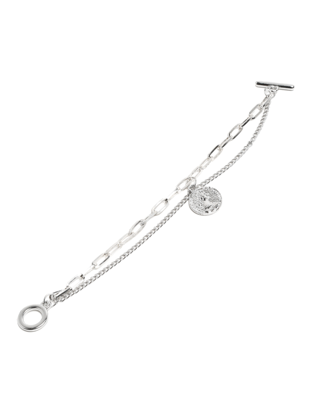 YouBella Jewellery Silver Plated Charm Bracelet Bangle for Girls and Women (Style 1)