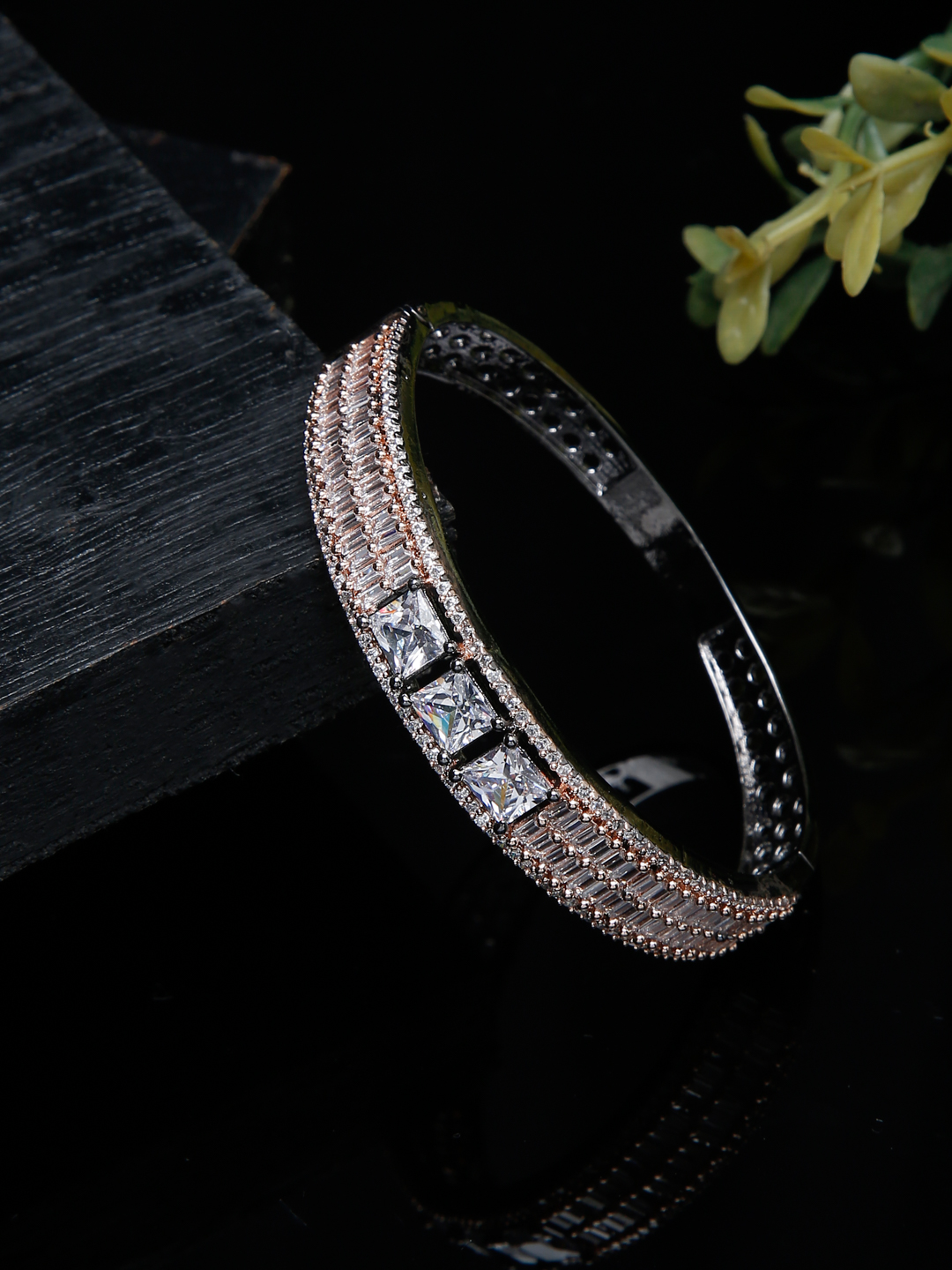 YouBella Jewellery Celebrity Inspired Silver Plated American Diamond Bracelet for Girls and Women