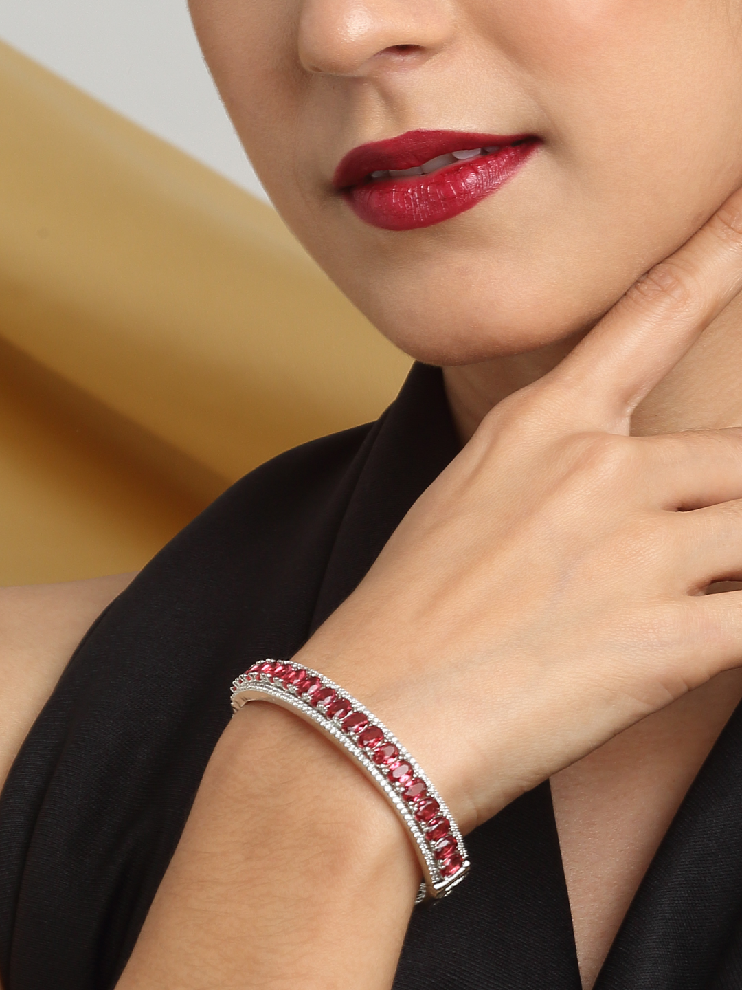 YouBella Jewellery Celebrity Inspired Silver Plated American Diamond Bracelet for Girls and Women