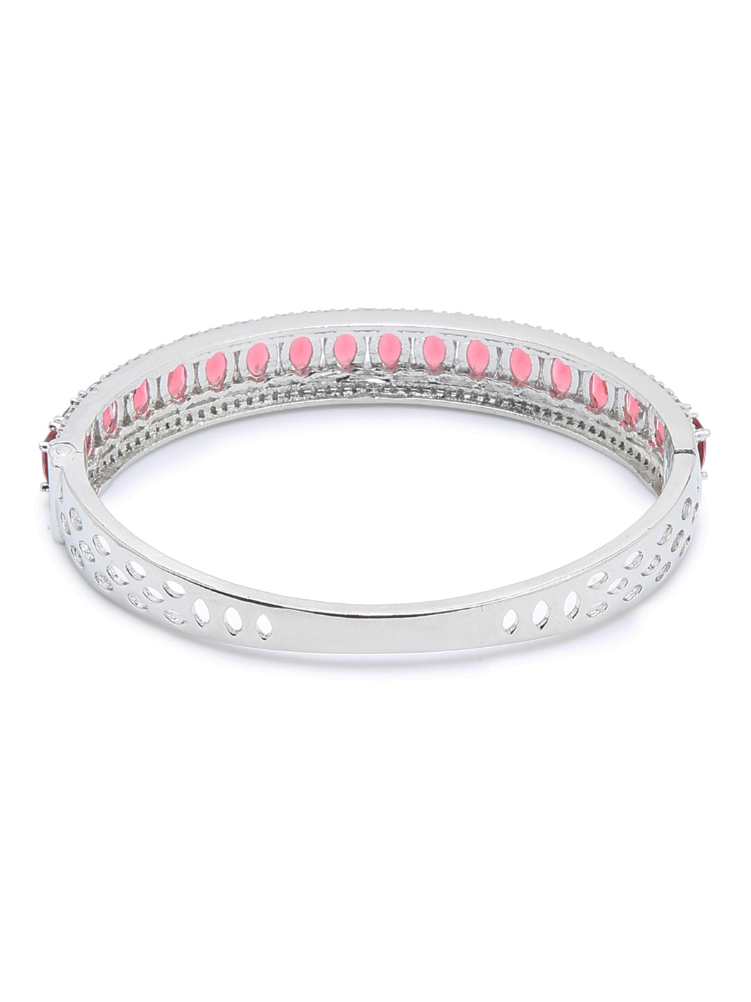 YouBella Jewellery Celebrity Inspired Silver Plated American Diamond Bracelet for Girls and Women