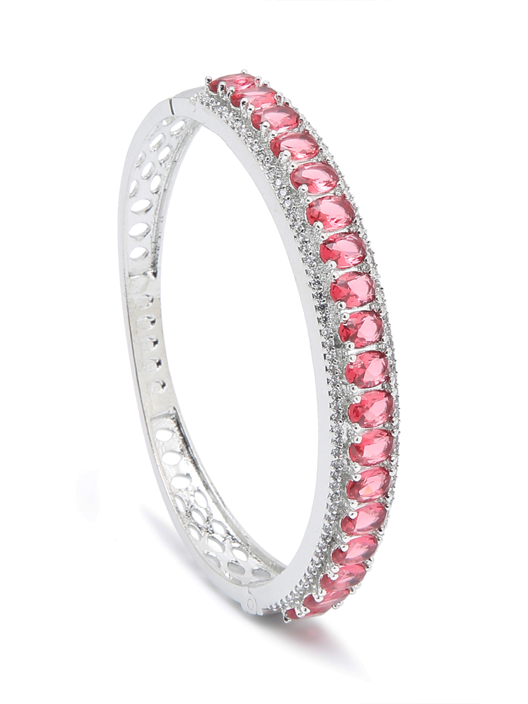 YouBella Jewellery Celebrity Inspired Silver Plated American Diamond Bracelet for Girls and Women
