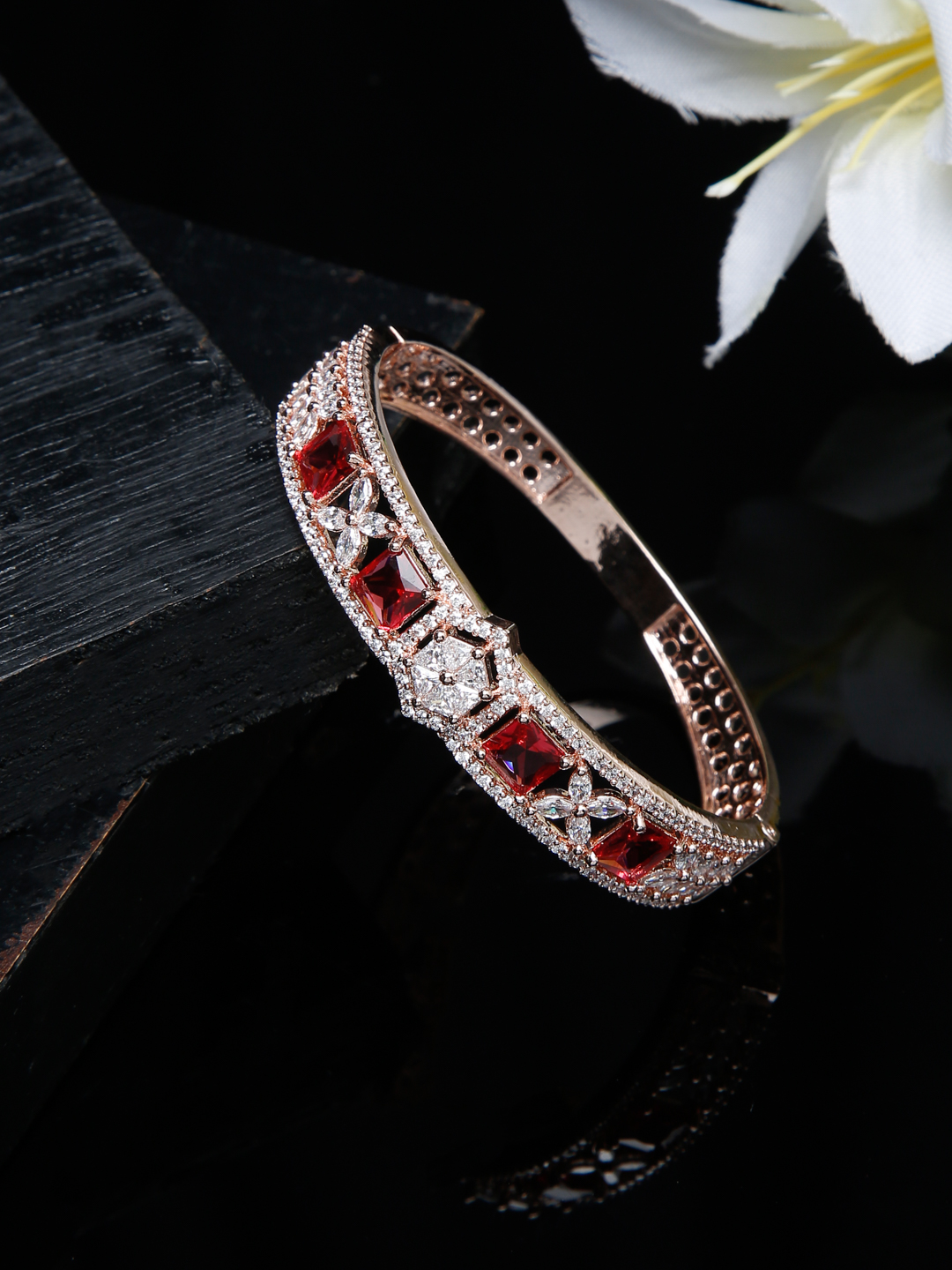 YouBella Jewellery Celebrity Inspired Gold Plated American Diamond Bracelet for Girls and Women