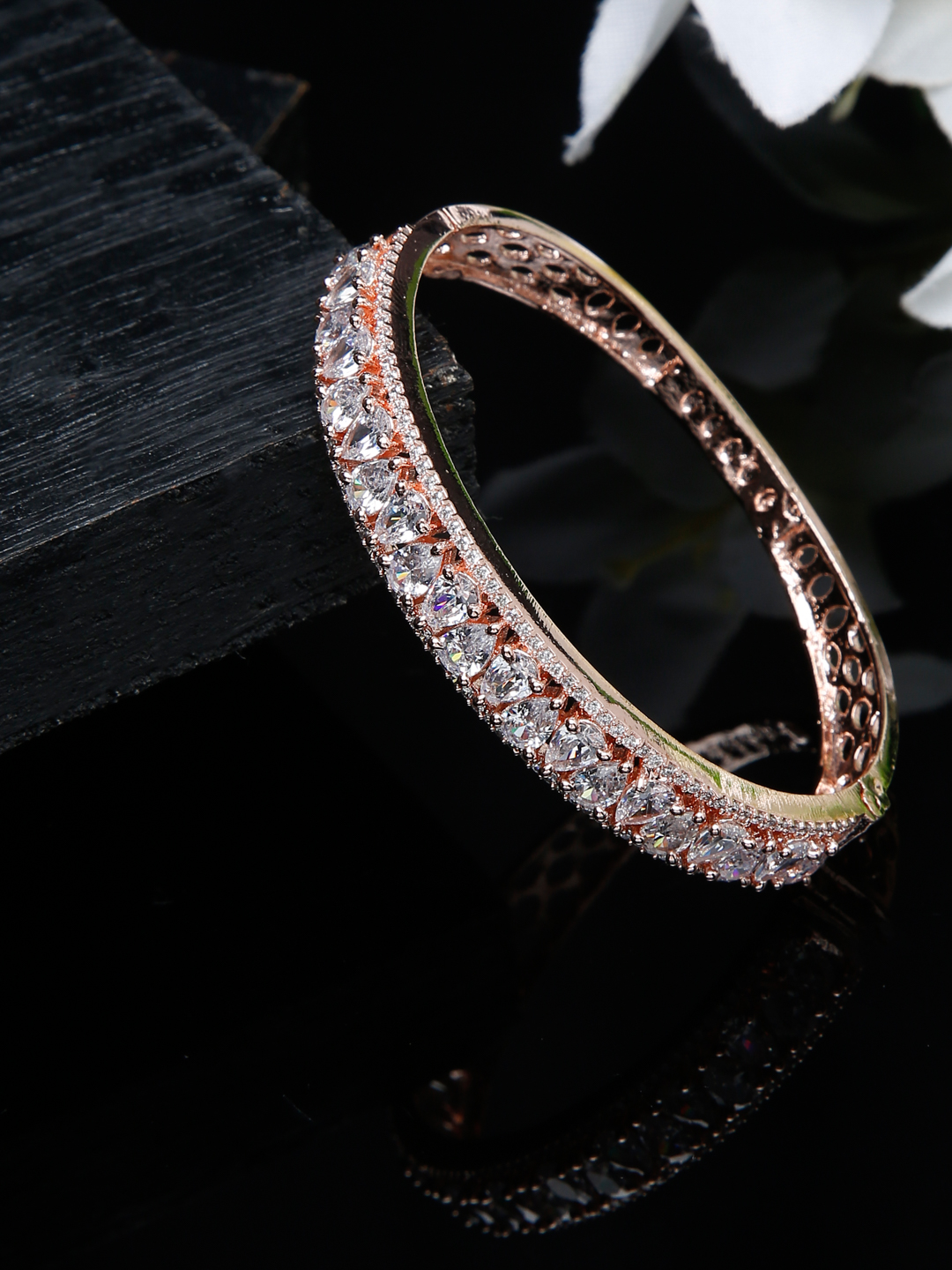 YouBella Jewellery Celebrity Inspired Gold Plated American Diamond Bracelet for Girls and Women