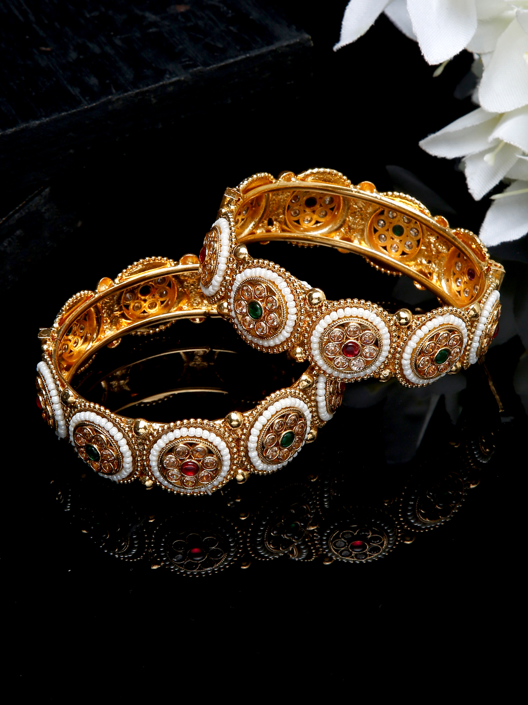 YouBella Jewellery Celebrity Inspired Gold Plated Bangles for Girls and Women