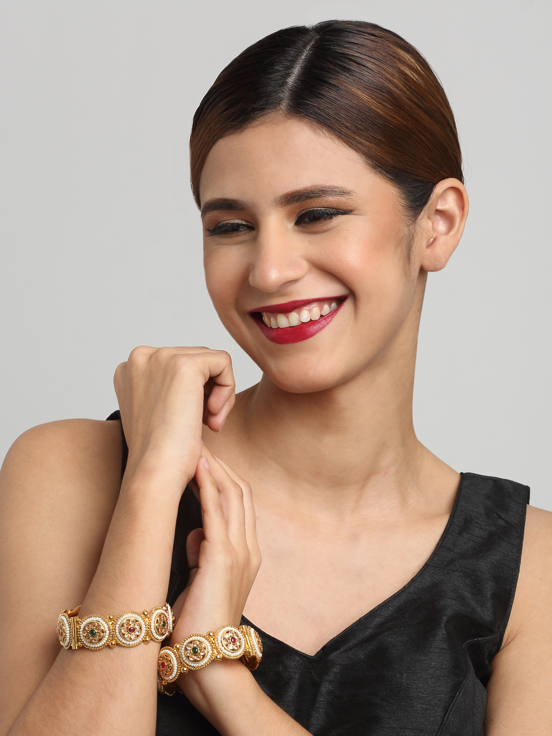 YouBella Jewellery Celebrity Inspired Gold Plated Bangles for Girls and Women