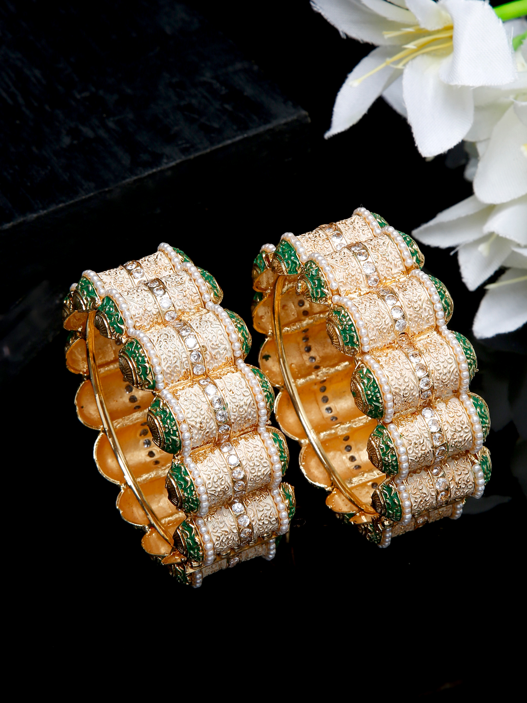 YouBella Jewellery Celebrity Inspired Gold Plated Bangles for Girls and Women