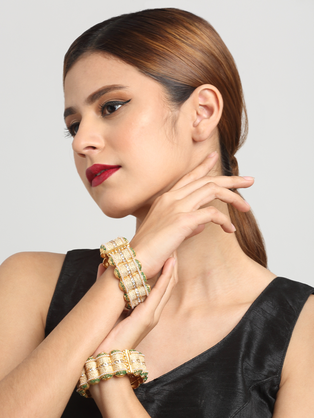 YouBella Jewellery Celebrity Inspired Gold Plated Bangles for Girls and Women