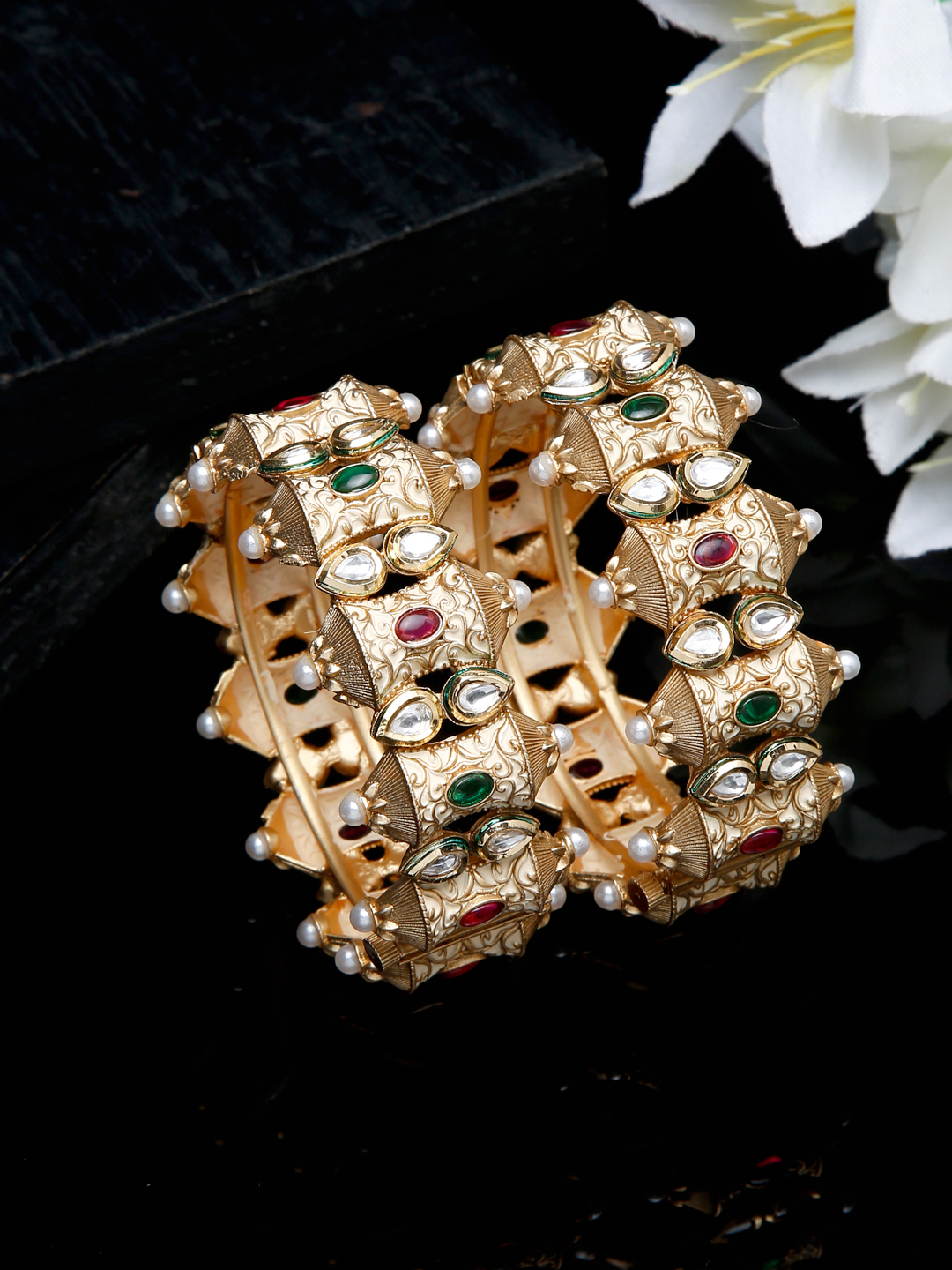 YouBella Jewellery Celebrity Inspired Gold Plated Bangles for Girls and Women