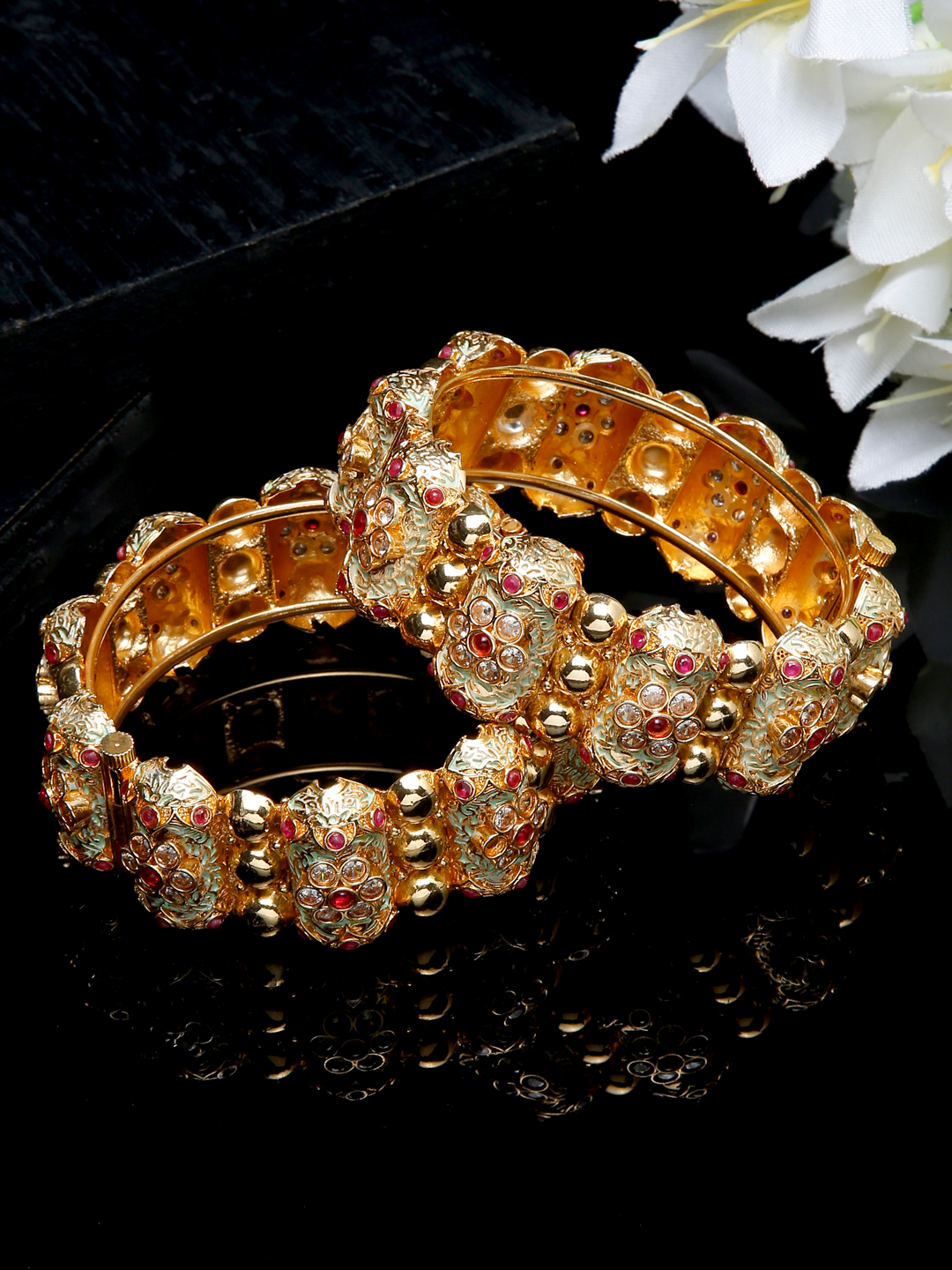 YouBella Jewellery Celebrity Inspired Gold Plated Bangles for Girls and Women