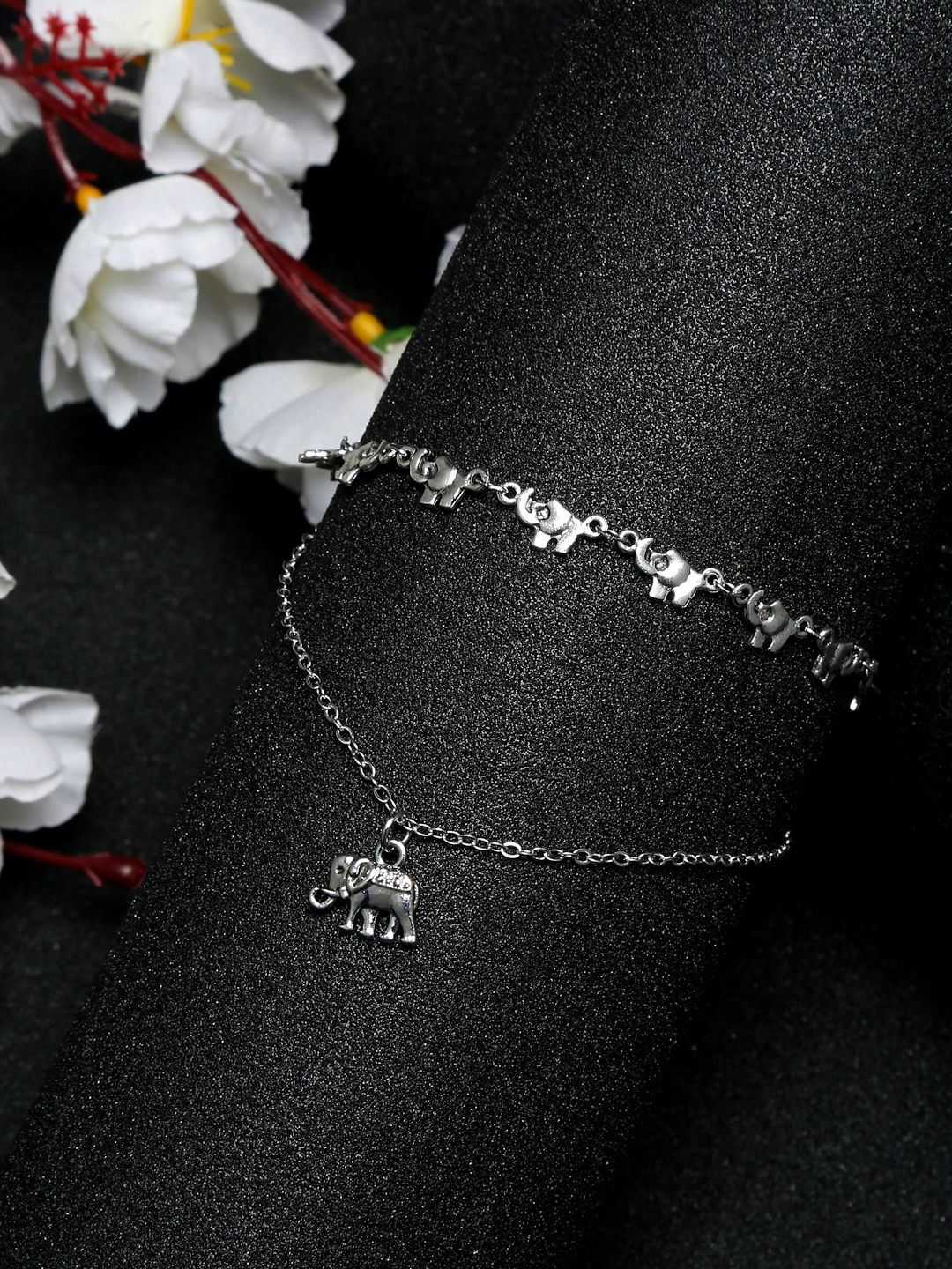YouBella Jewellery Charm Bracelet Bangle for Girls and Women (Silver) (YBBN_91972)
