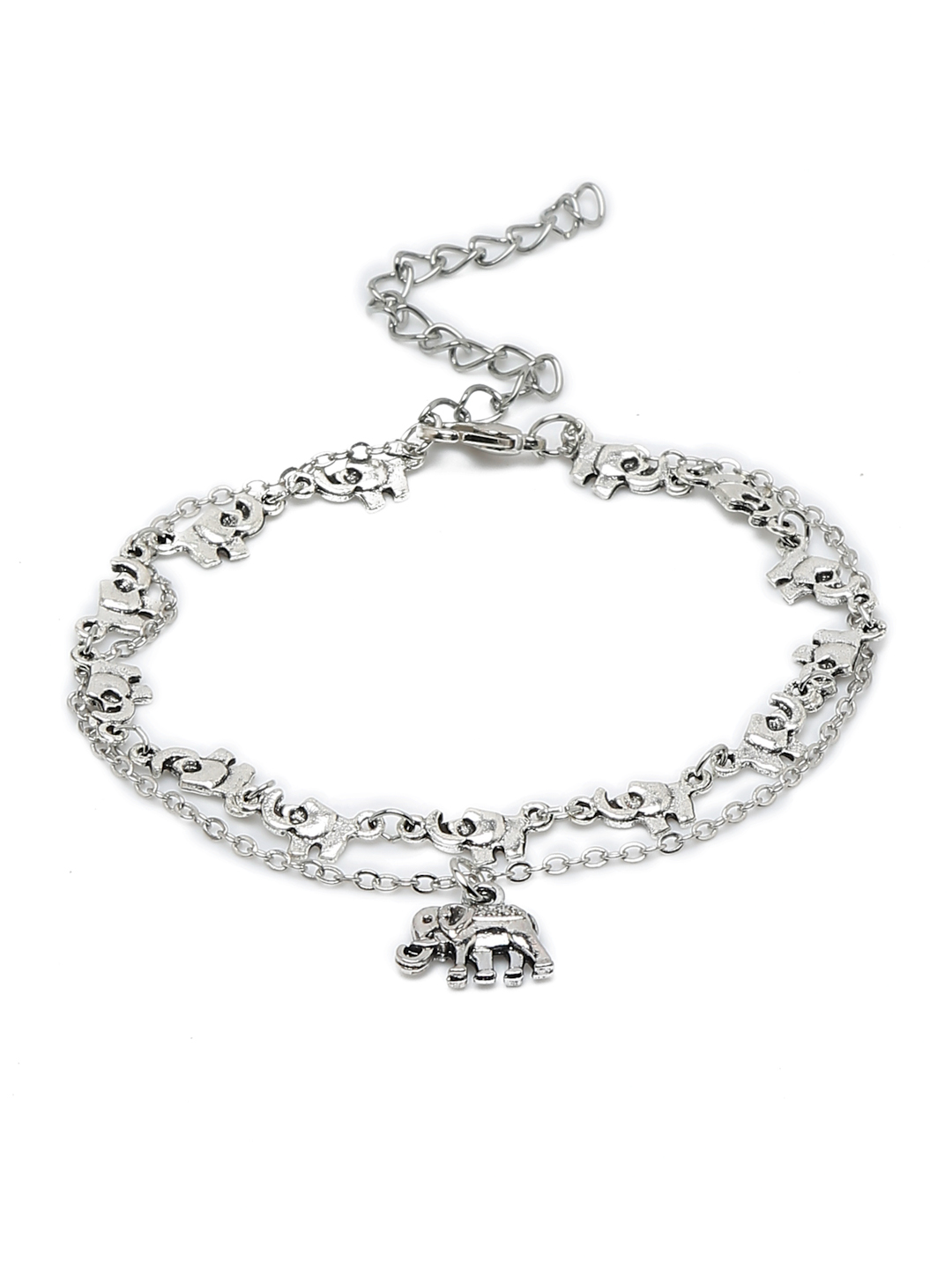 YouBella Jewellery Charm Bracelet Bangle for Girls and Women (Silver) (YBBN_91972)