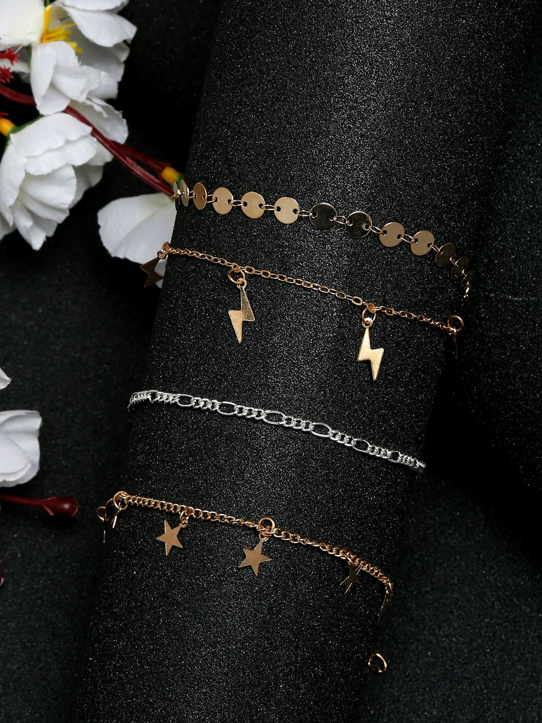 YouBella Jewellery Gold Plated Charm Bracelet Bangle for Girls and Women (Gold) (YBBN_91973)