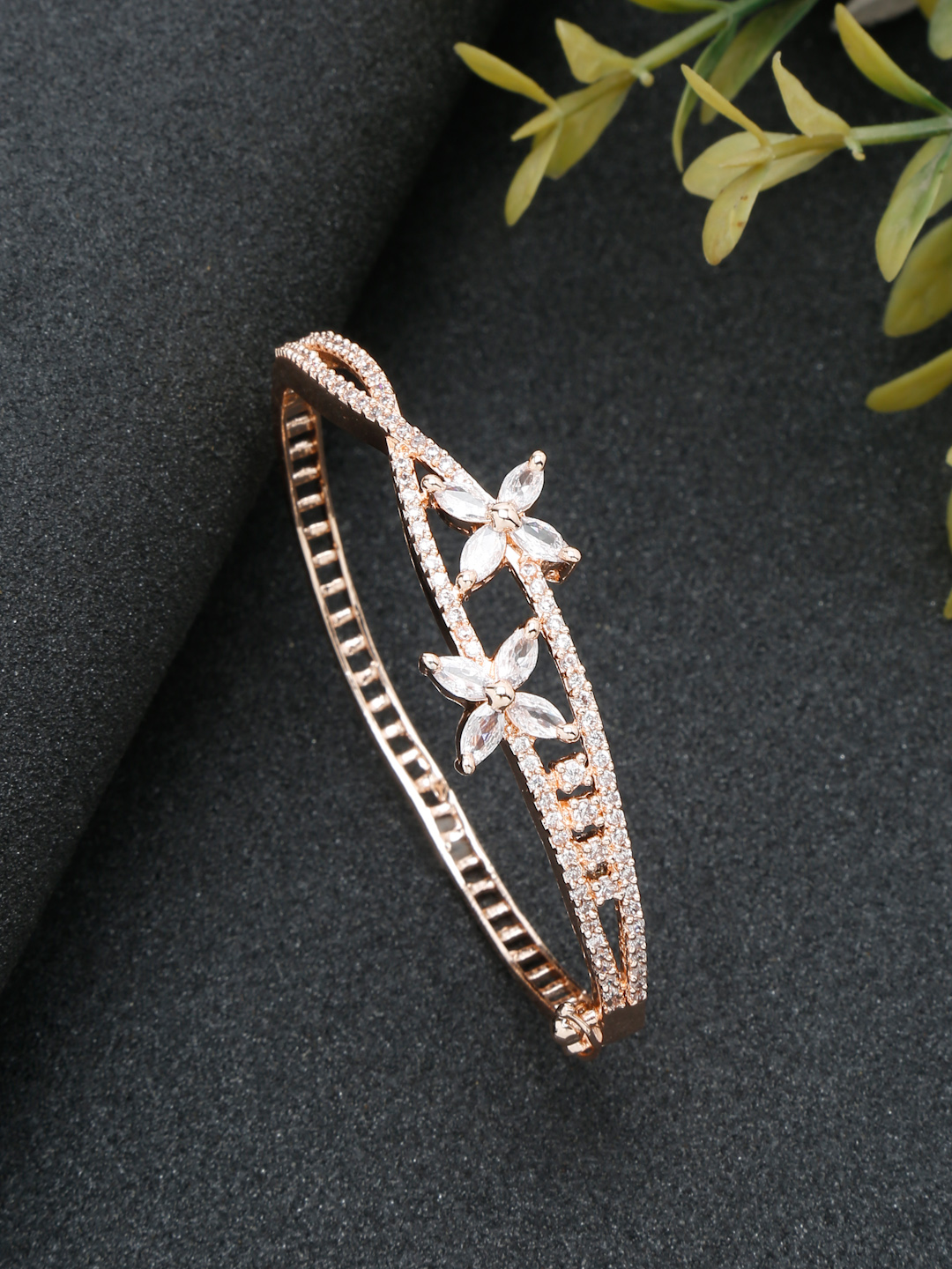 YouBella Jewellery for women Celebrity Inspired American Diamond Studded Bracelet for Girls and Women (Style 2)