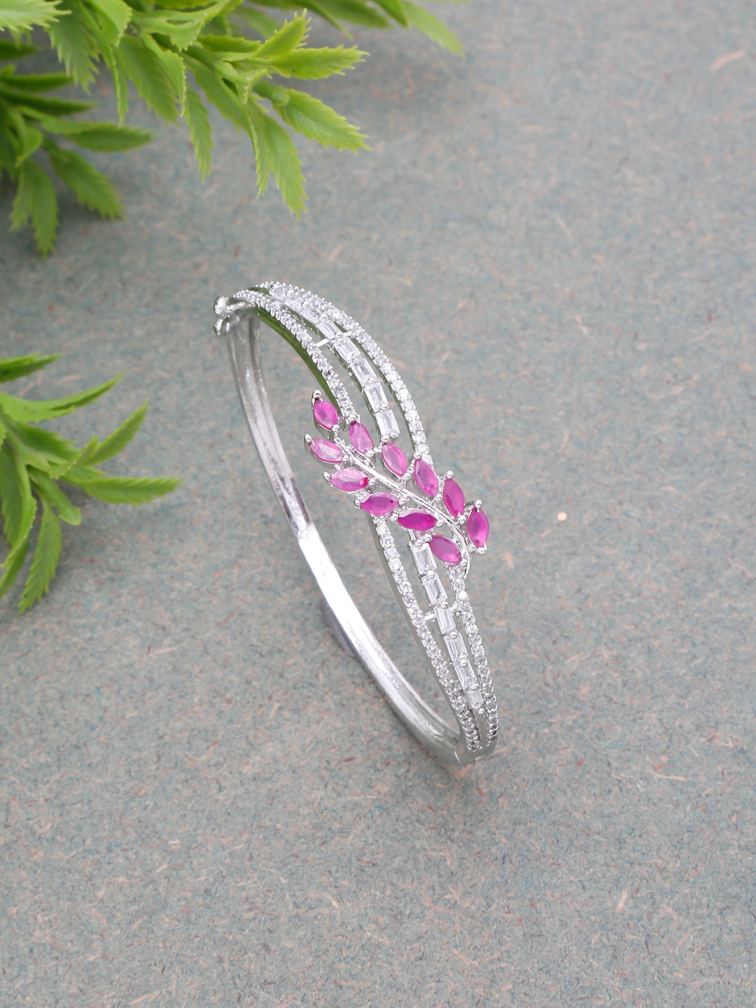 YouBella Jewellery for women Celebrity Inspired American Diamond Studded Bracelet for Girls and Women (Style 3)