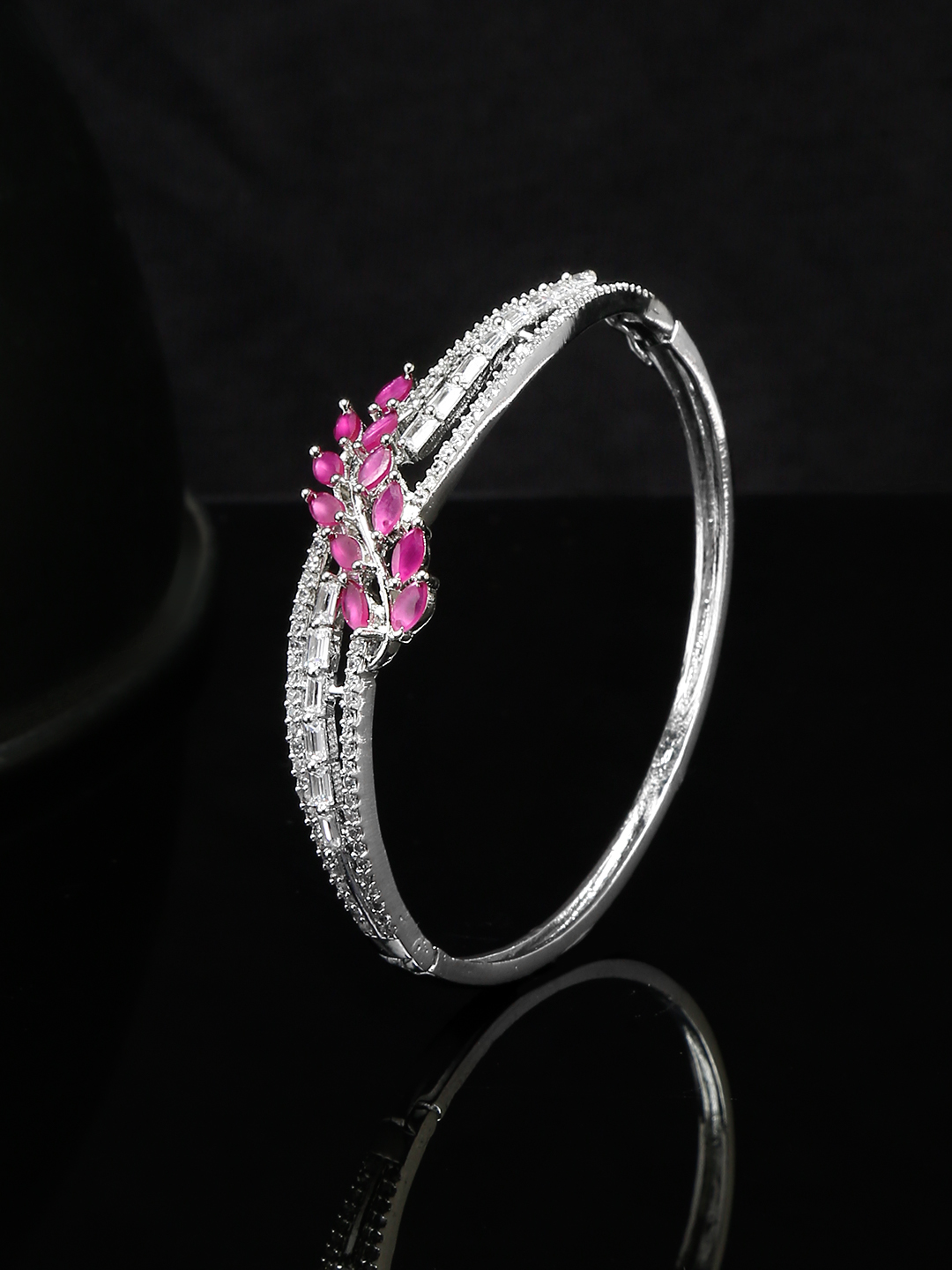 YouBella Jewellery for women Celebrity Inspired American Diamond Studded Bracelet for Girls and Women (Style 3)