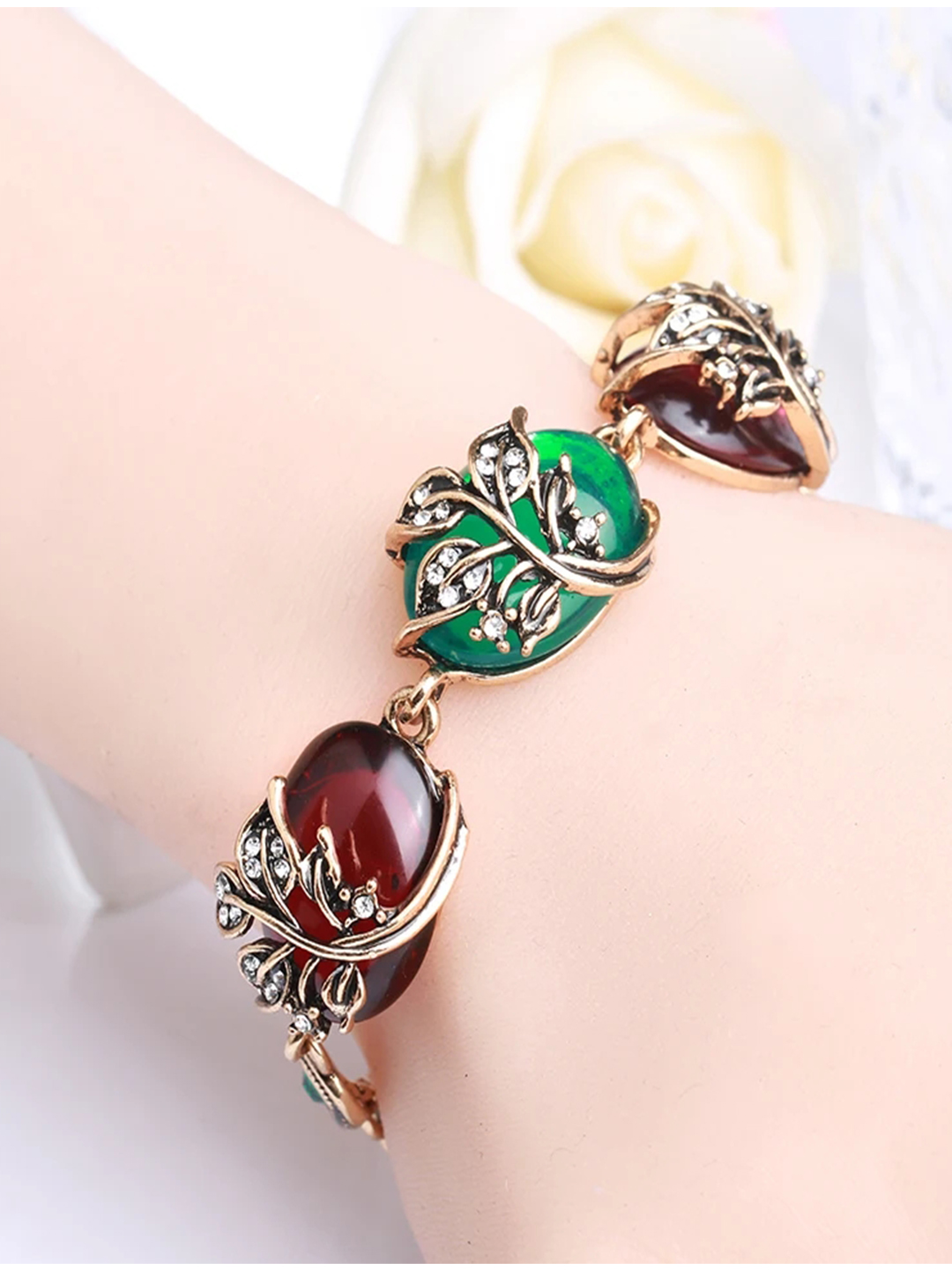 YouBella Jewellery for Women Celebrity Inspired Gold Plated Bracelet Bangle for Girls and Women (Multi-Color) (Style 1)