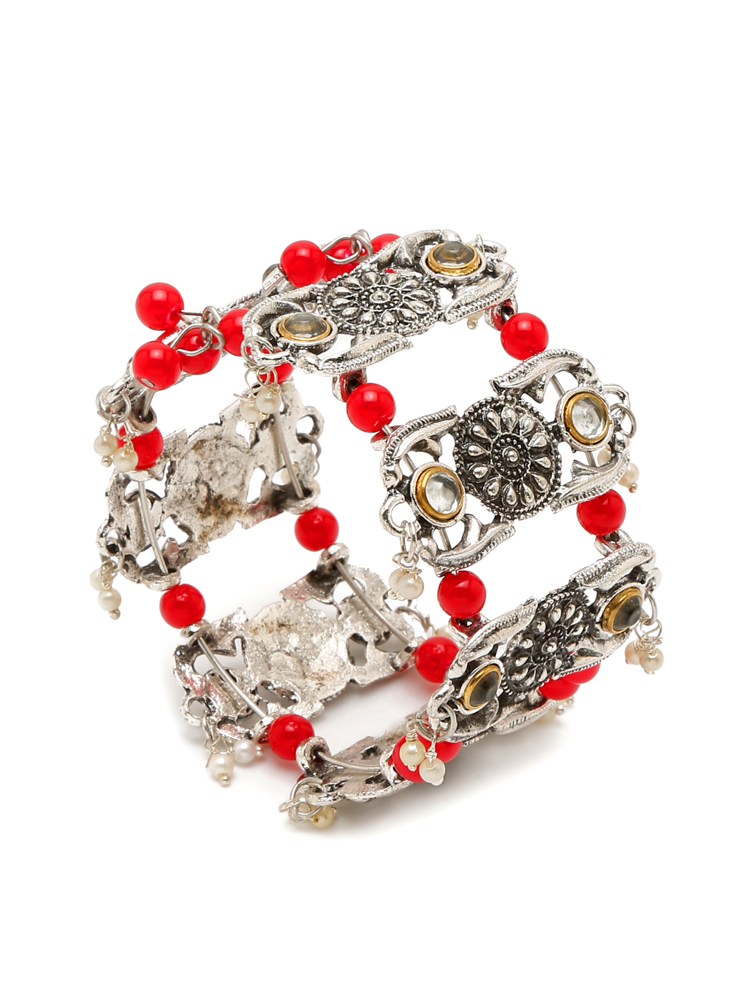 YouBella Jewellery for Women Celebrity Inspired Oxidised Silver Plated Cuff Bracelet Bangle for Women and Girls (Style 2)
