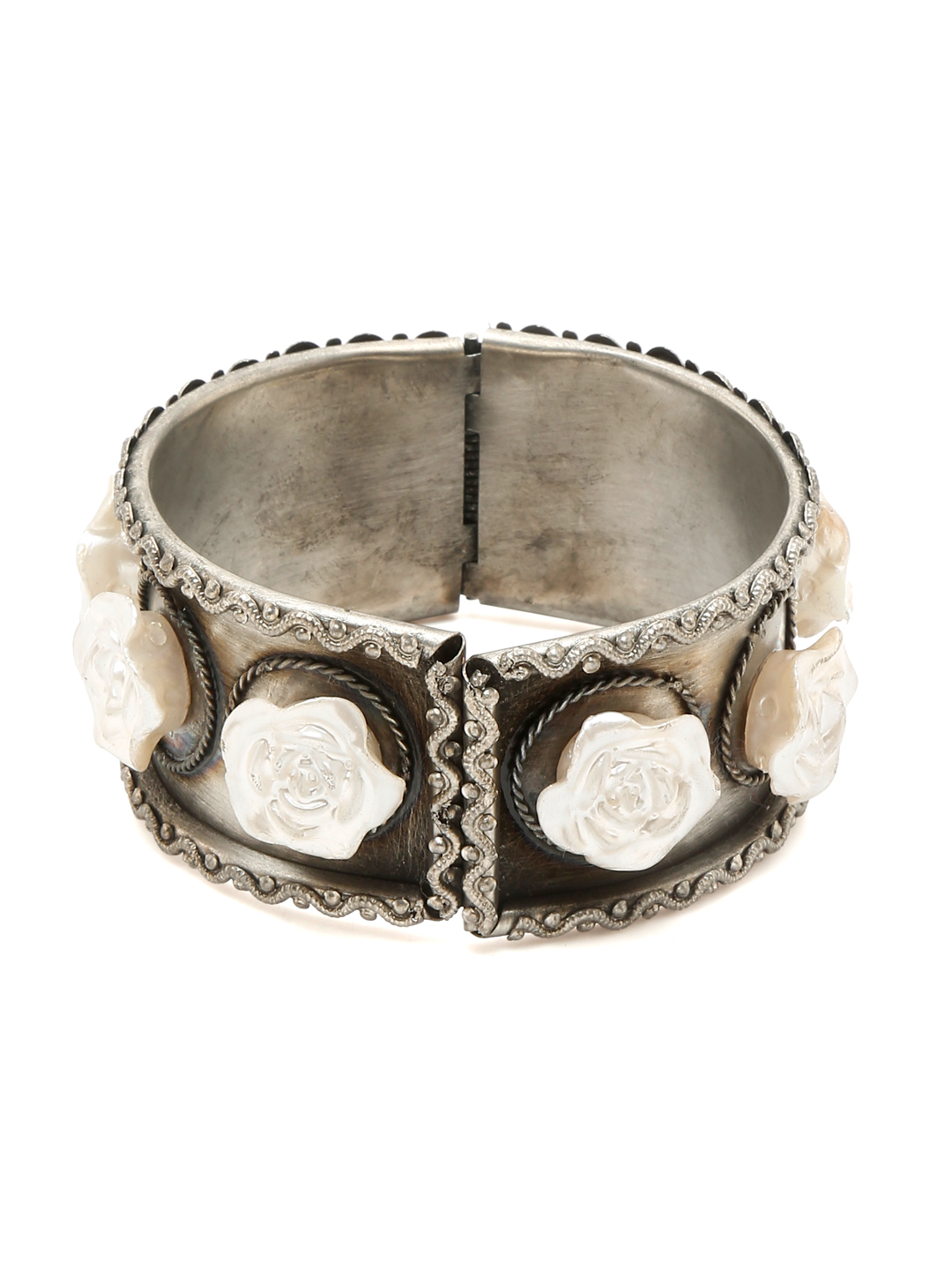 YouBella Jewellery for Women Celebrity Inspired Oxidised Silver Plated Cuff Bracelet Bangle for Women and Girls (Style 7)