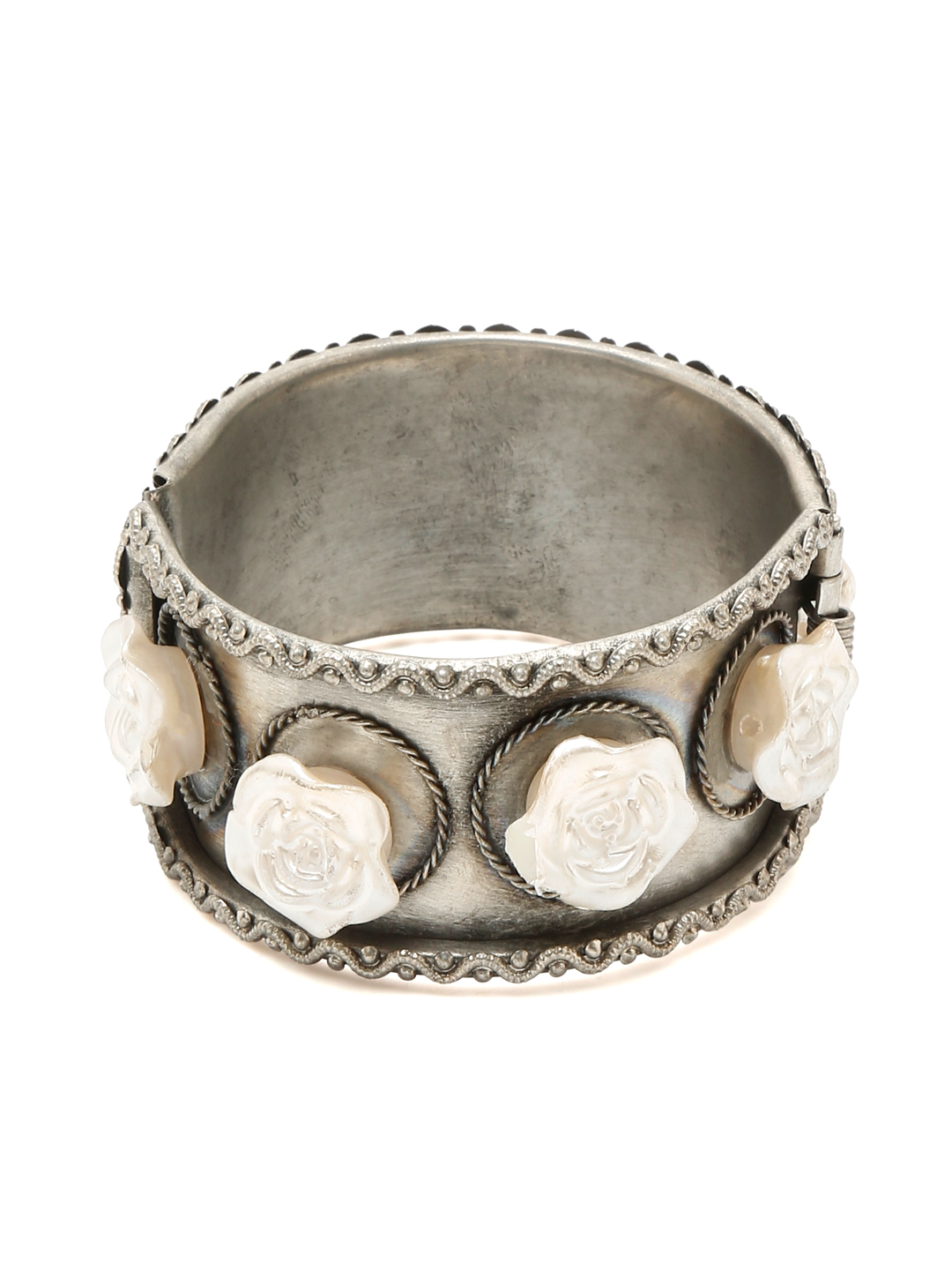 YouBella Jewellery for Women Celebrity Inspired Oxidised Silver Plated Cuff Bracelet Bangle for Women and Girls (Style 7)