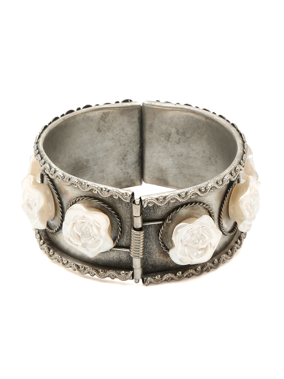 YouBella Jewellery for Women Celebrity Inspired Oxidised Silver Plated Cuff Bracelet Bangle for Women and Girls (Style 7)