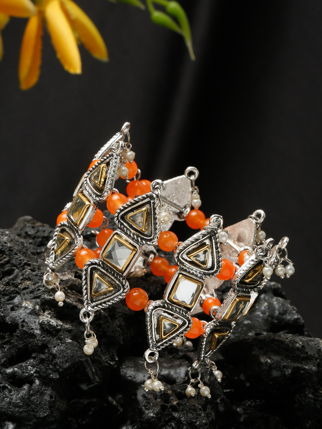 YouBella Jewellery for Women Celebrity Inspired Oxidised Silver Plated Cuff Bracelet Bangle for Women and Girls (Style 1)