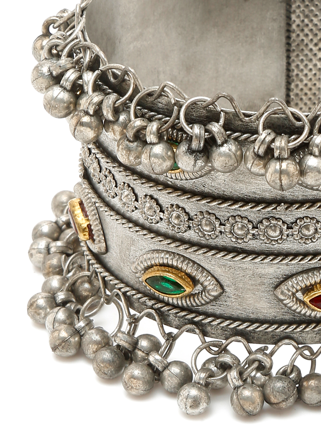 YouBella Jewellery for Women Celebrity Inspired Oxidised Silver Plated Cuff Bracelet Bangle for Women and Girls (Style 3)