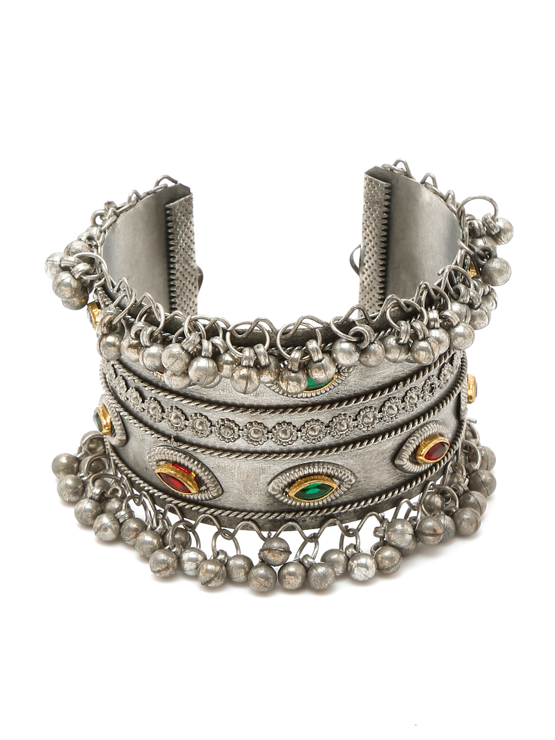 YouBella Jewellery for Women Celebrity Inspired Oxidised Silver Plated Cuff Bracelet Bangle for Women and Girls (Style 3)