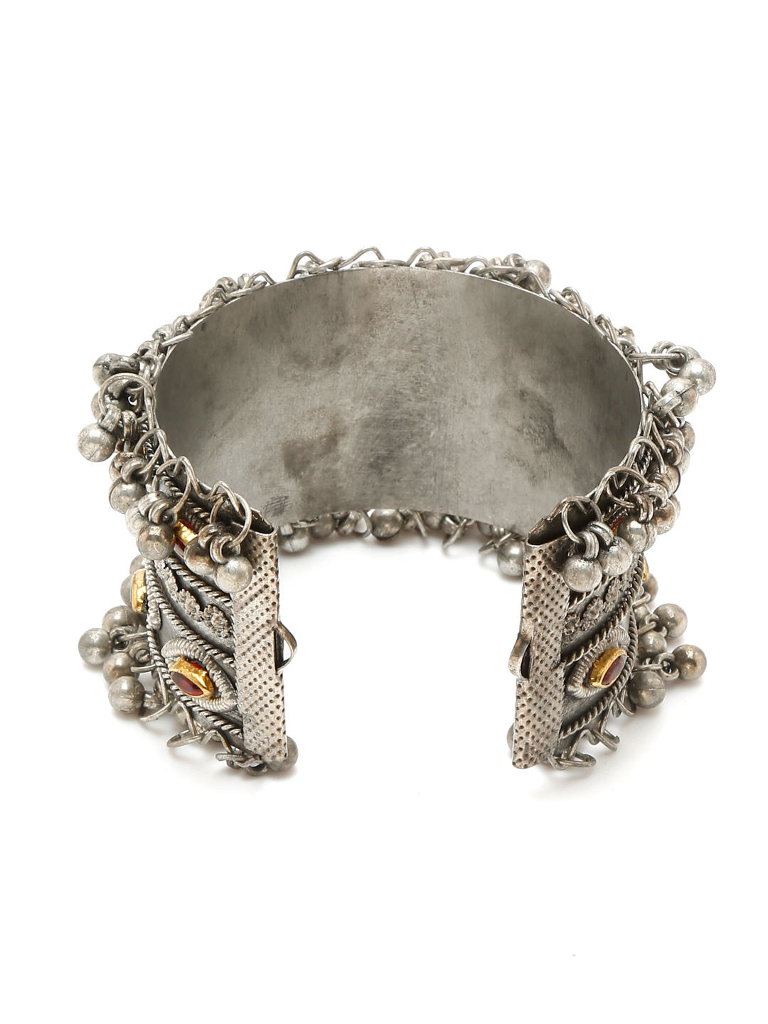 YouBella Jewellery for Women Celebrity Inspired Oxidised Silver Plated Cuff Bracelet Bangle for Women and Girls (Style 3)