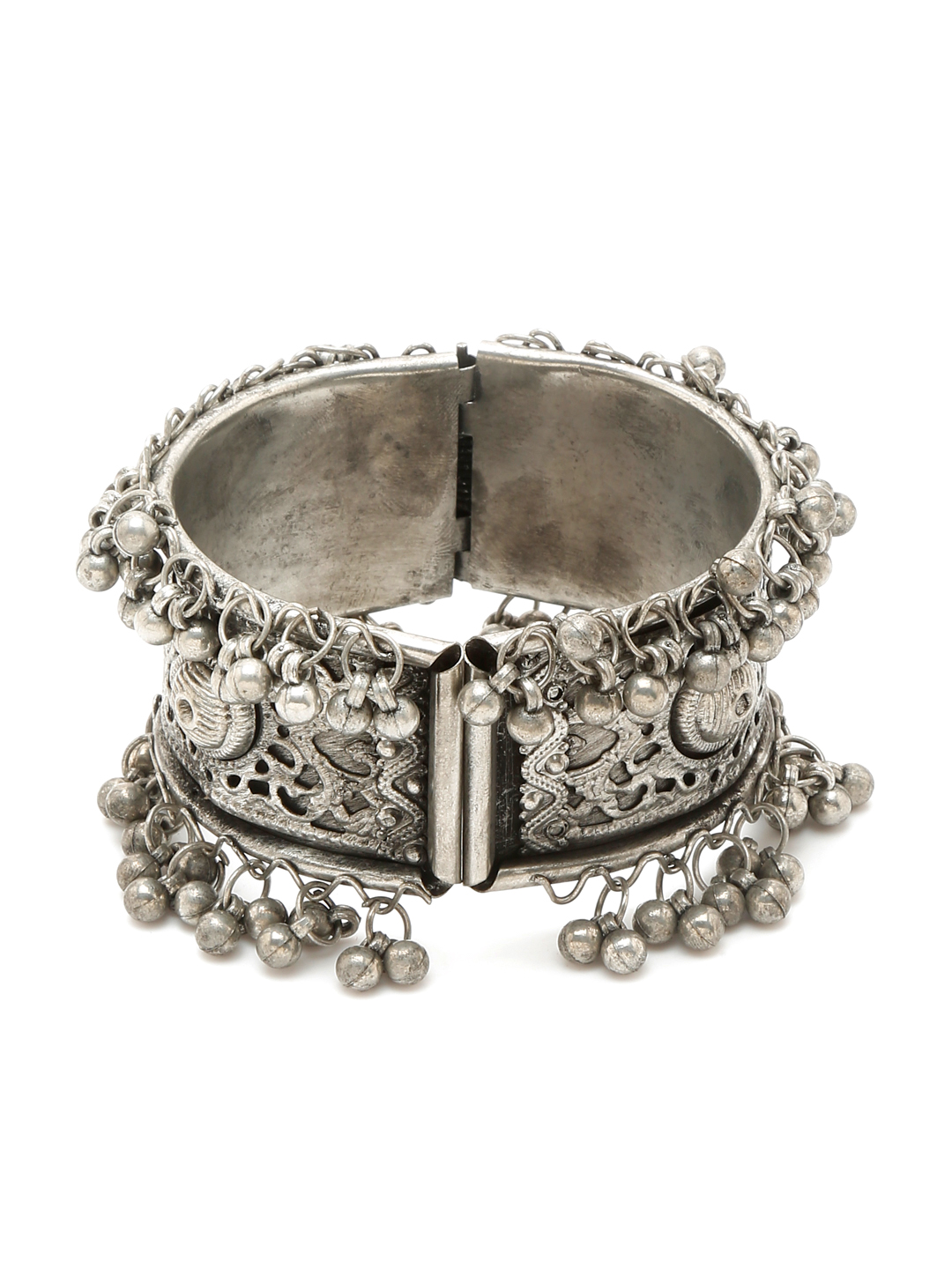 YouBella Jewellery for Women Celebrity Inspired Oxidised Silver Plated Cuff Bracelet Bangle for Women and Girls (Style 5)