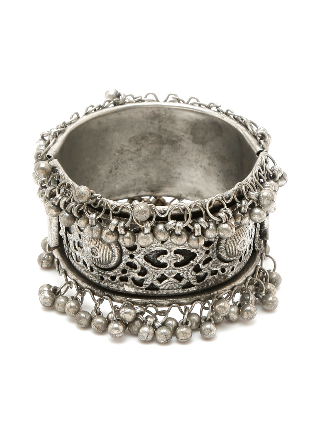 YouBella Jewellery for Women Celebrity Inspired Oxidised Silver Plated Cuff Bracelet Bangle for Women and Girls (Style 5)