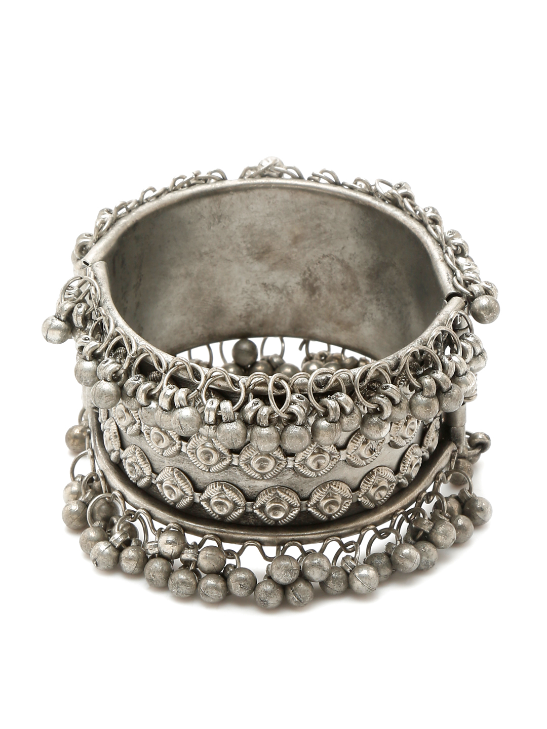 YouBella Jewellery for Women Celebrity Inspired Oxidised Silver Plated Cuff Bracelet Bangle for Women and Girls (Style 1)