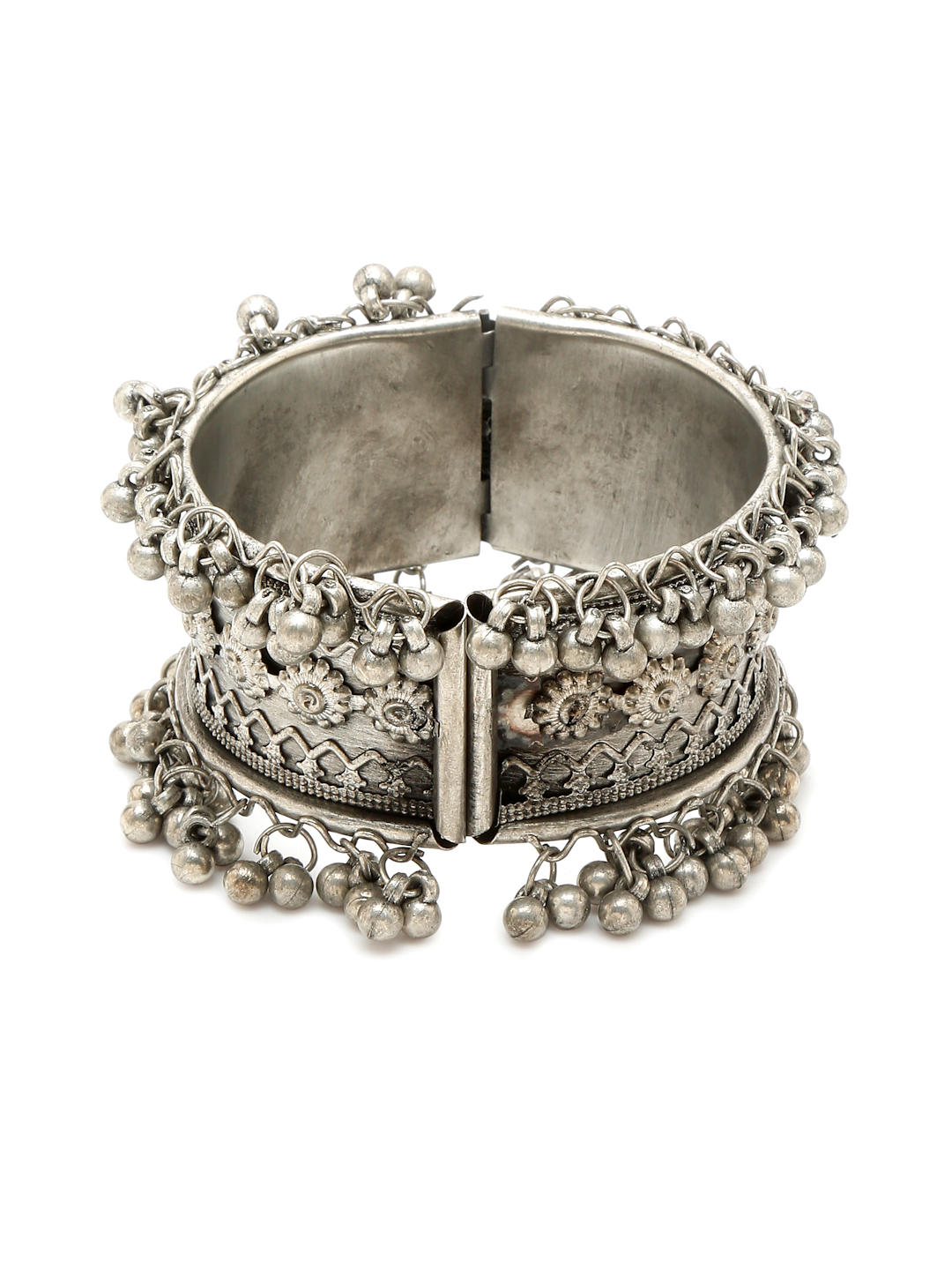 YouBella Jewellery for Women Celebrity Inspired Oxidised Silver Plated Cuff Bracelet Bangle for Women and Girls (Style 6)