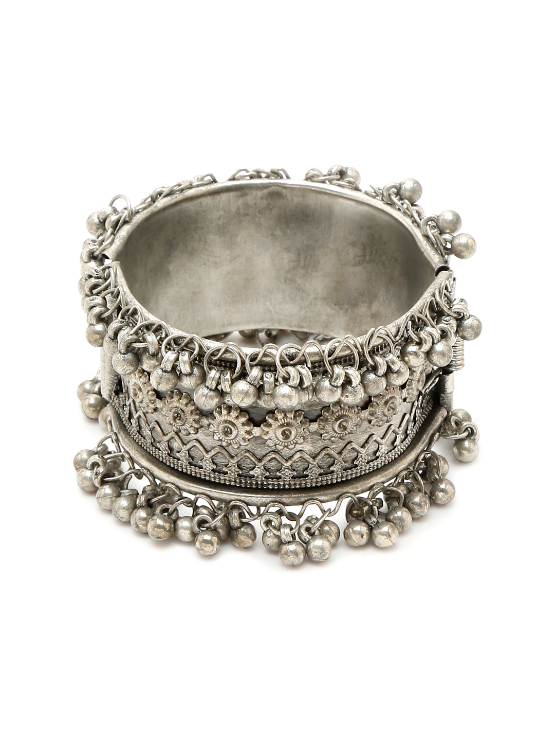 YouBella Jewellery for Women Celebrity Inspired Oxidised Silver Plated Cuff Bracelet Bangle for Women and Girls (Style 6)
