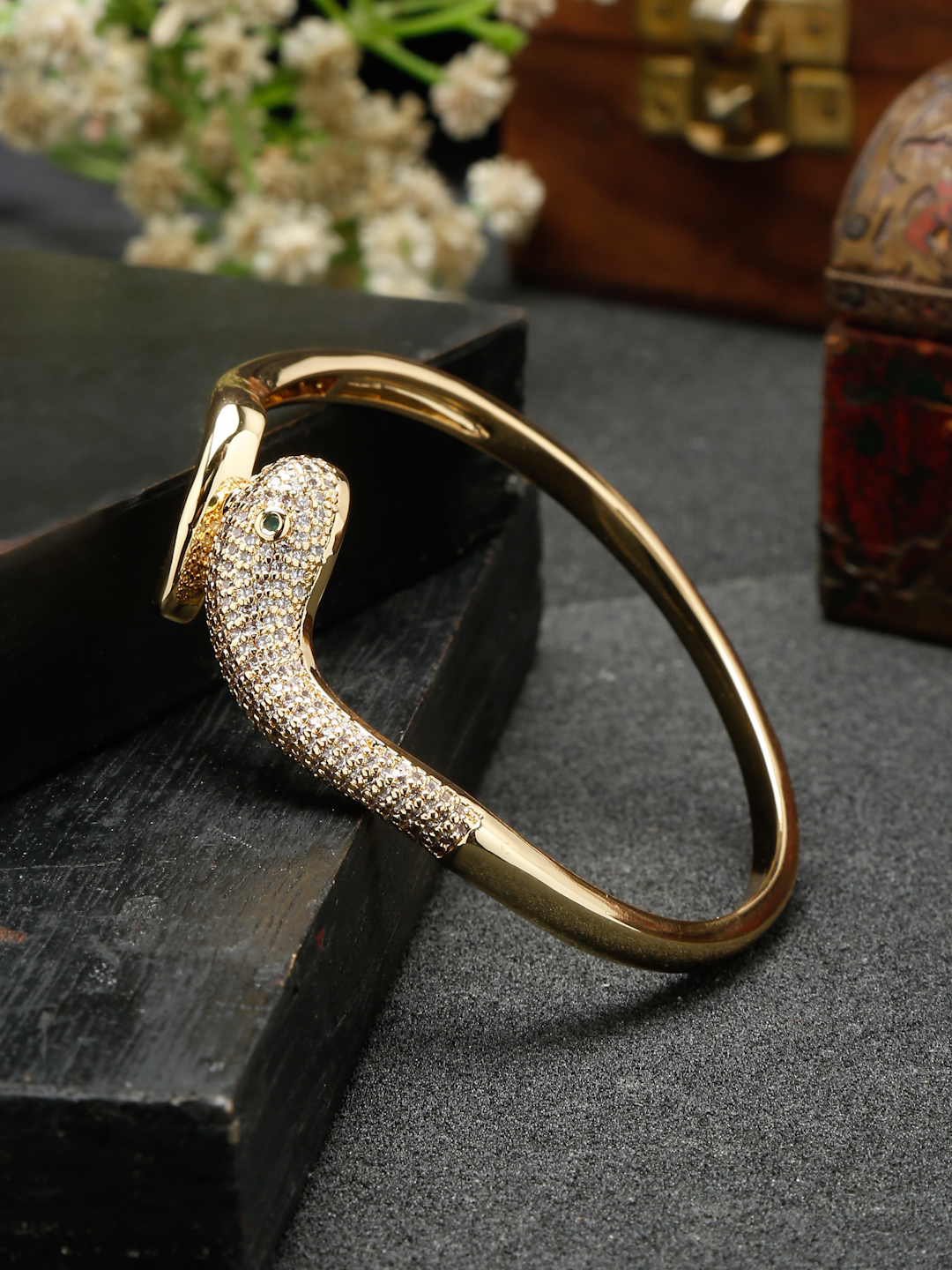 YouBella Jewellery for Women Celebrity Inspired Gold Plated Sleek4 Bracelet Bangle for Women and Girls (YBBN_92131) (Gold)