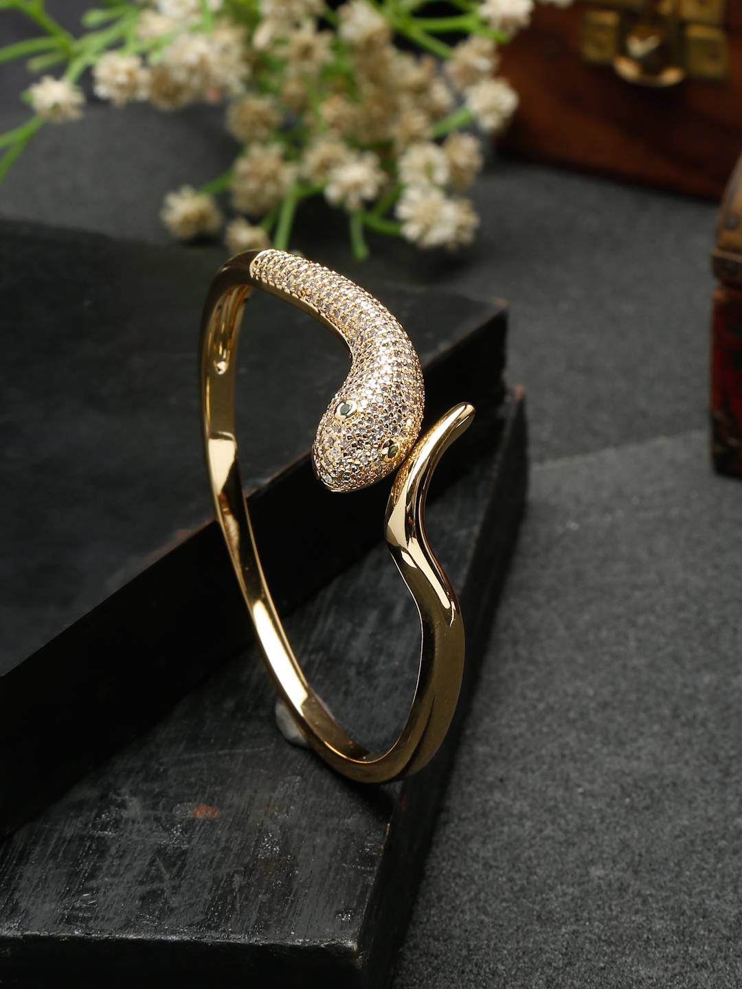 YouBella Jewellery for Women Celebrity Inspired Gold Plated Sleek4 Bracelet Bangle for Women and Girls (YBBN_92131) (Gold)