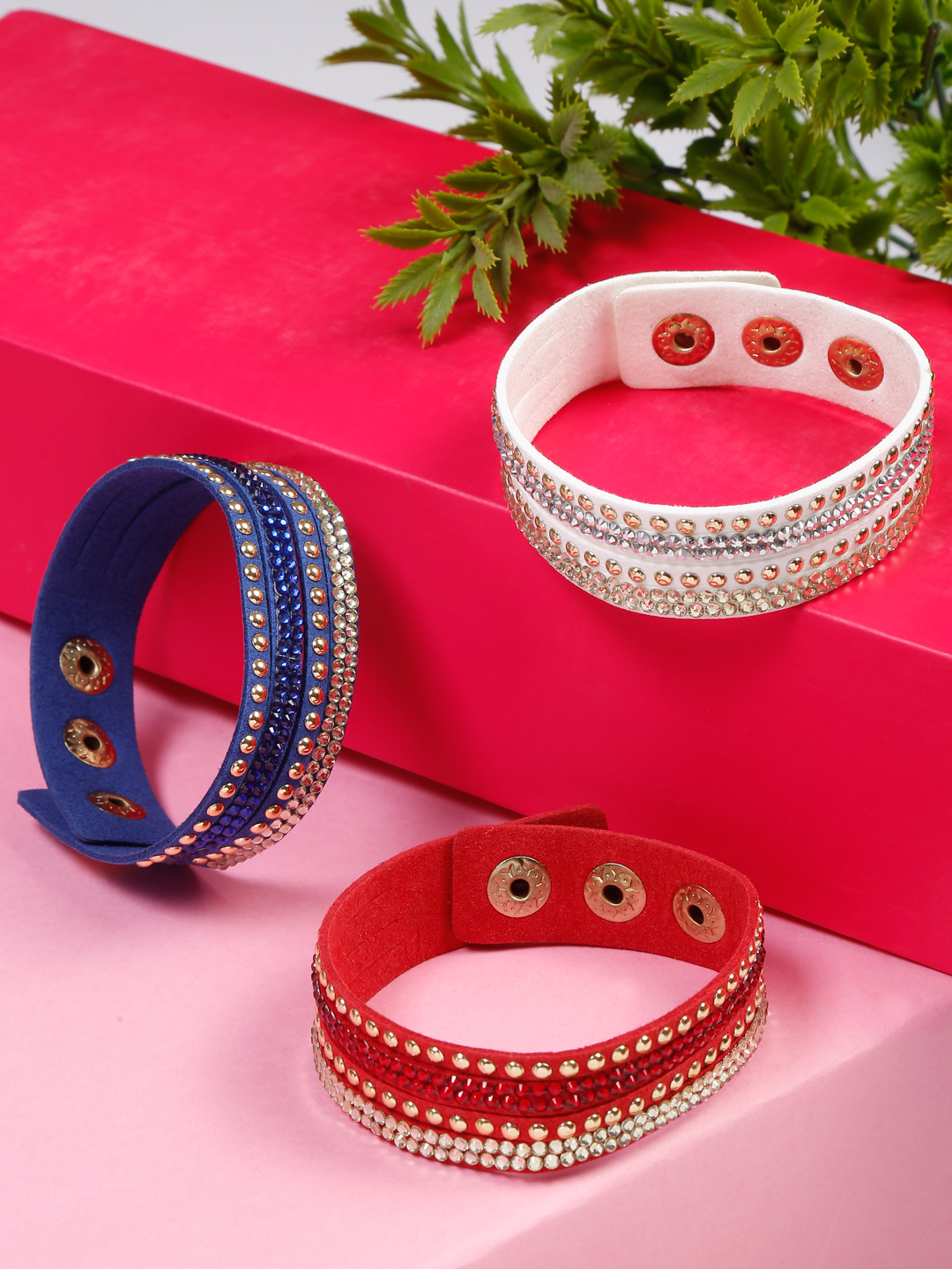 YouBella Jewellery for Women Set of 3 Unisex Band Bracelet for Girls/Women/Men/Boys (YBBN_92145)