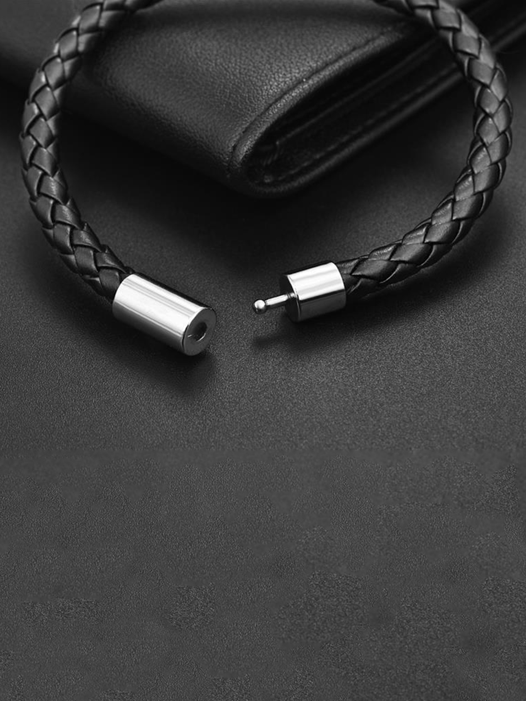 YouBella Bracelets for Men and Boys Black Leather Bracelet for Men | European Hot Retro Style Leather Band Bracelets for Men | Birthday Gift for Men and Boys Anniversary Gift for Husband