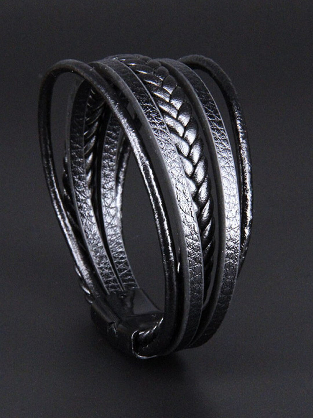 YouBella Bracelets for Men and Boys Black Leather Bracelet for Men | European Hot Retro Style Leather Band Bracelets for Men | Birthday Gift for Men and Boys Anniversary Gift for Husband