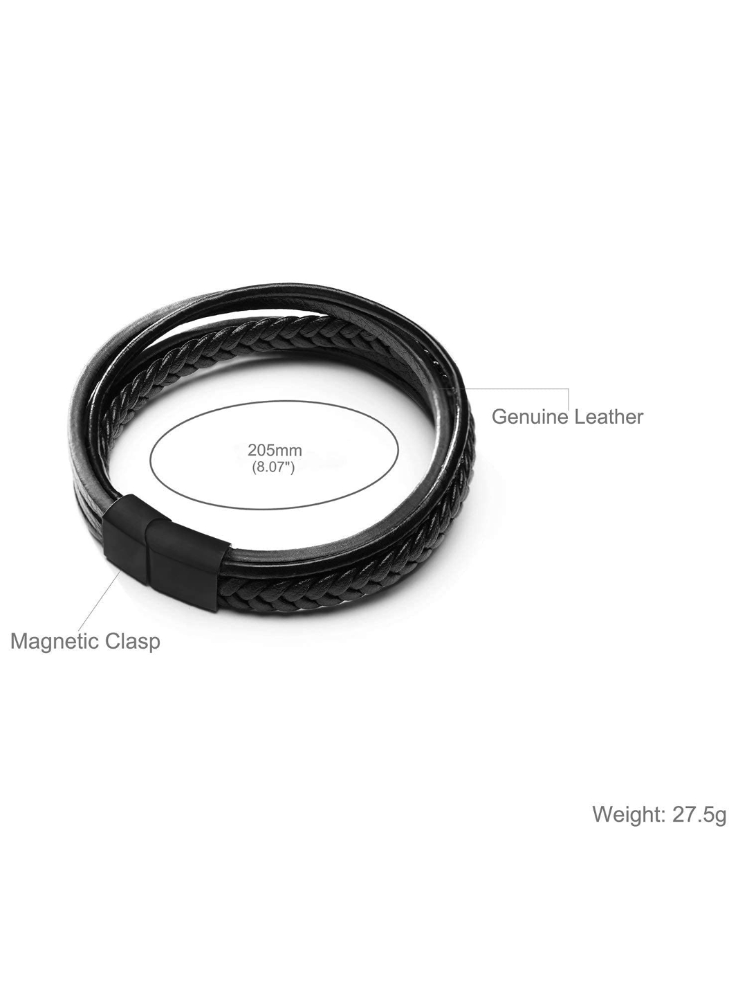 YouBella Bracelets for Men and Boys Black Leather Bracelet for Men | European Hot Retro Style Leather Band Bracelets for Men | Birthday Gift for Men and Boys Anniversary Gift for Husband