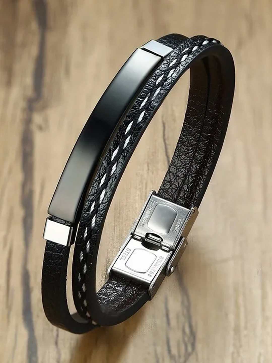 YouBella Bracelets for Men and Boys Black Leather Bracelet for Men | European Hot Retro Style Leather Band Bracelets for Men | Birthday Gift for Men and Boys Anniversary Gift for Husband