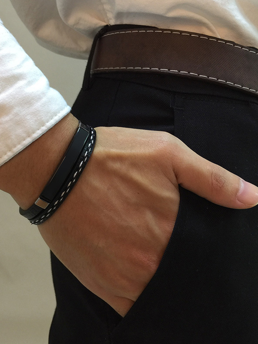 YouBella Bracelets for Men and Boys Black Leather Bracelet for Men | European Hot Retro Style Leather Band Bracelets for Men | Birthday Gift for Men and Boys Anniversary Gift for Husband