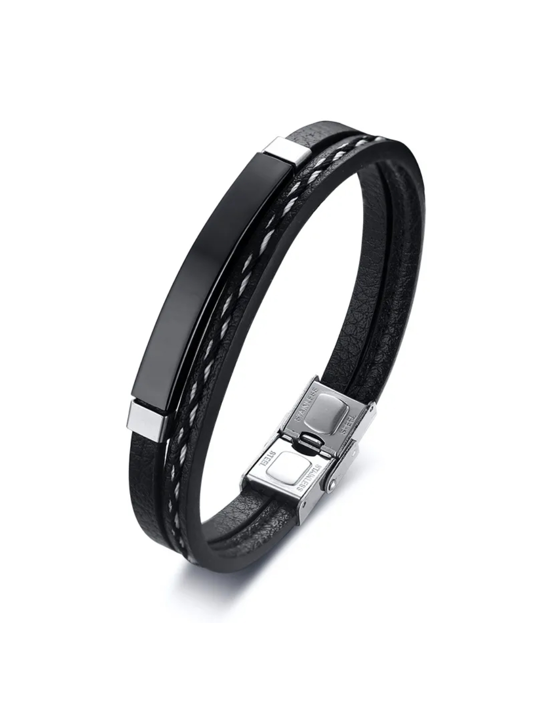 YouBella Bracelets for Men and Boys Black Leather Bracelet for Men | European Hot Retro Style Leather Band Bracelets for Men | Birthday Gift for Men and Boys Anniversary Gift for Husband